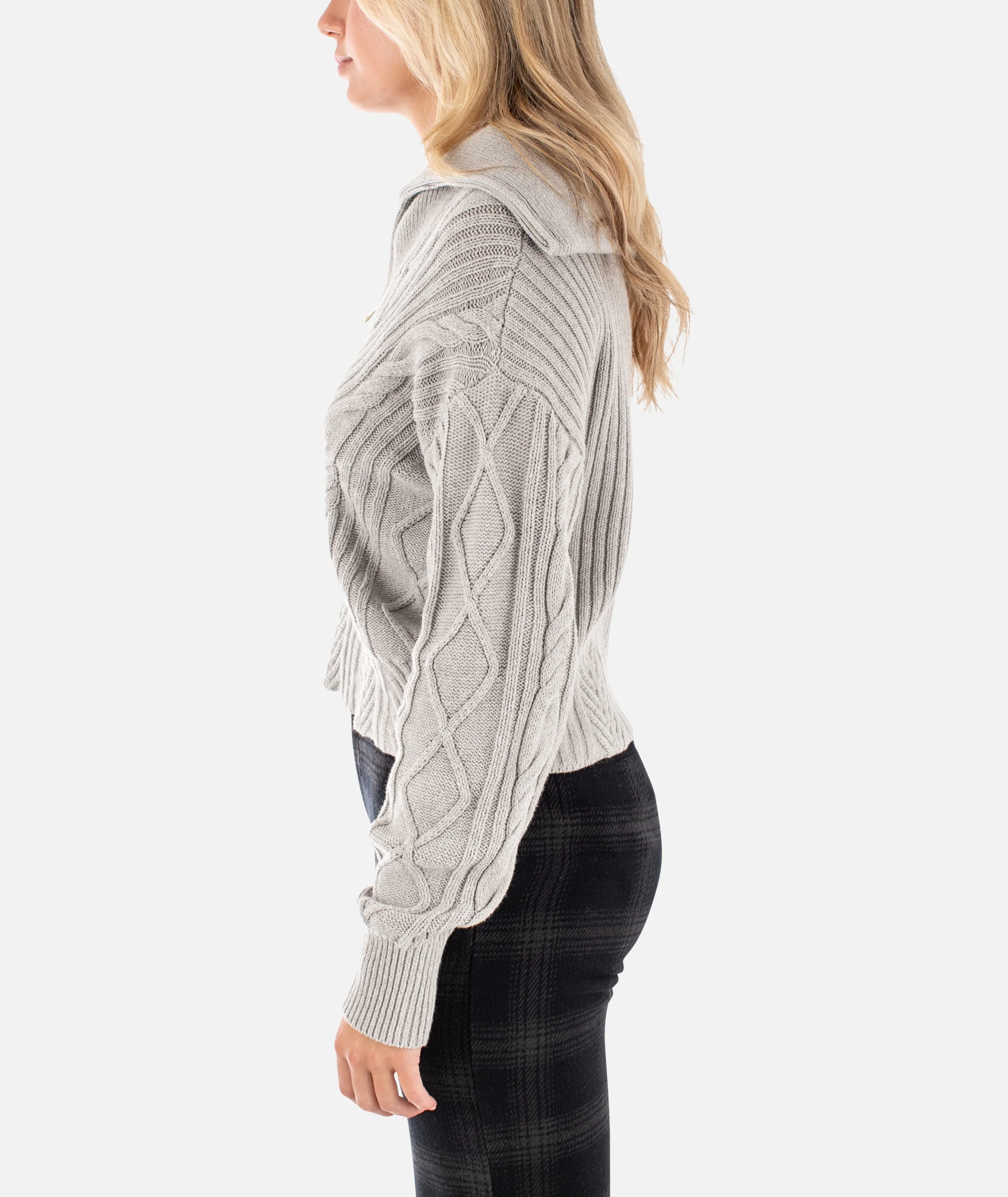 Amherst Cable Sweater - Grey - Image 2