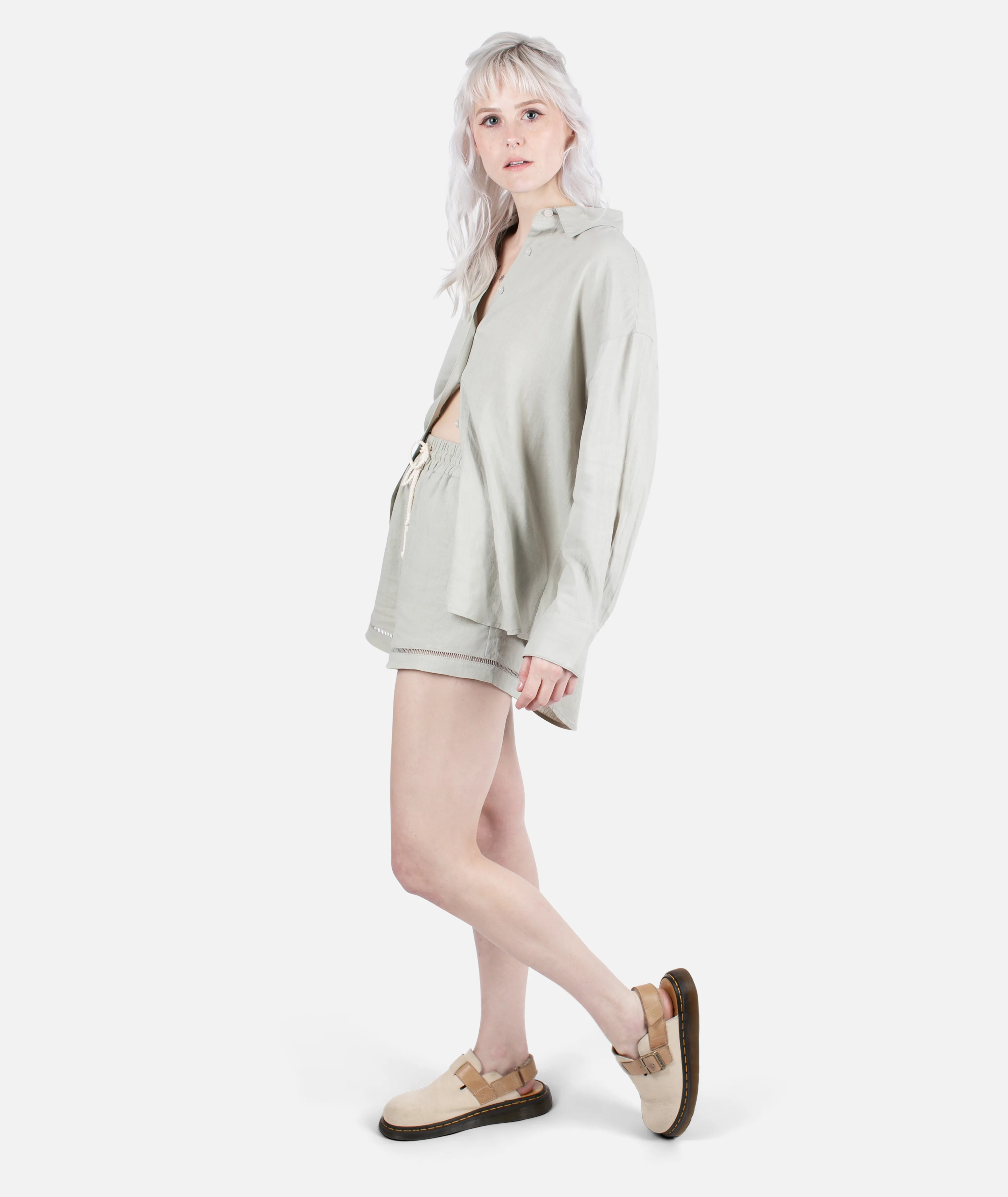 Atlantis Oversized Shirt - Sage Green - Image 4