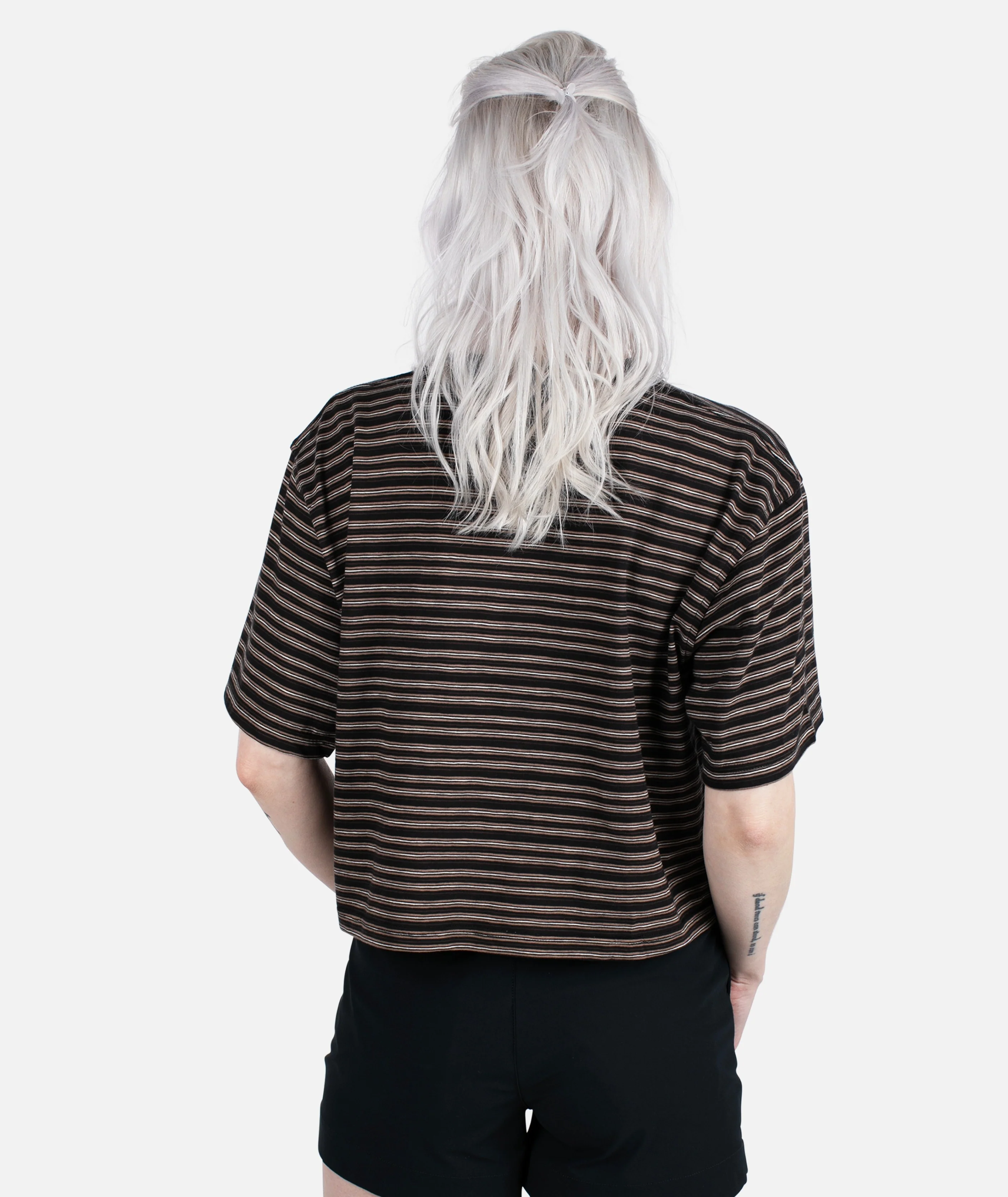 Avalon Striped Tee - Black - Image 3