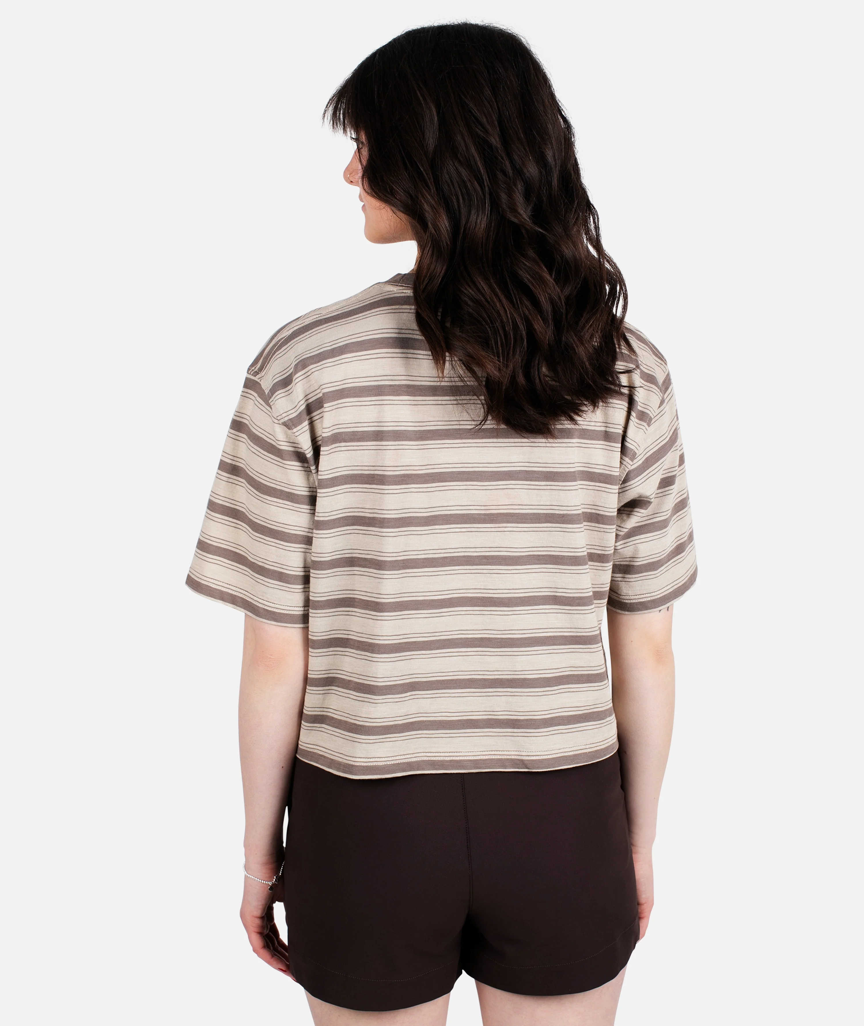 Avalon Striped Tee - Brown - Image 3