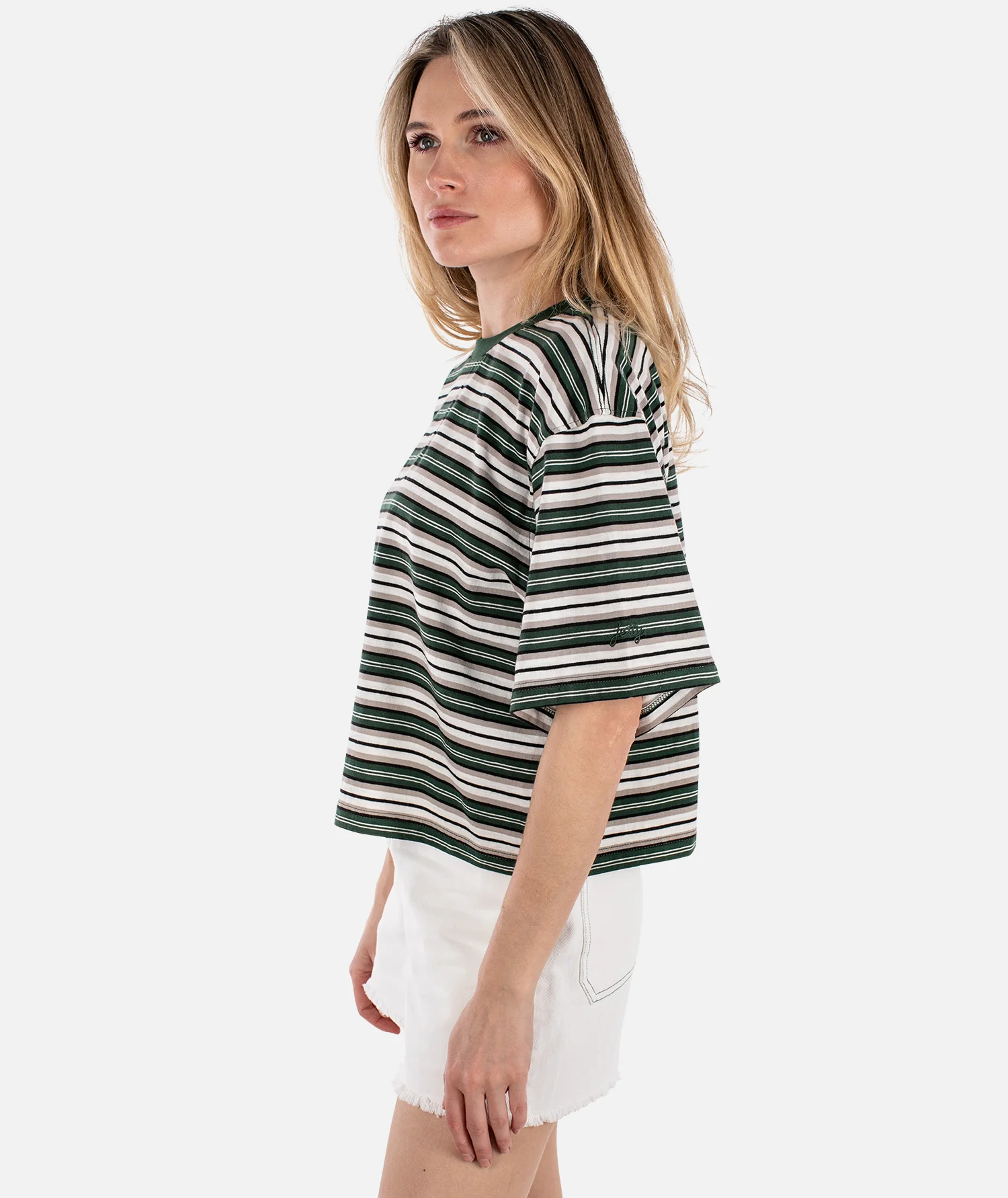 Avalon Striped Tee - Green - Image 3