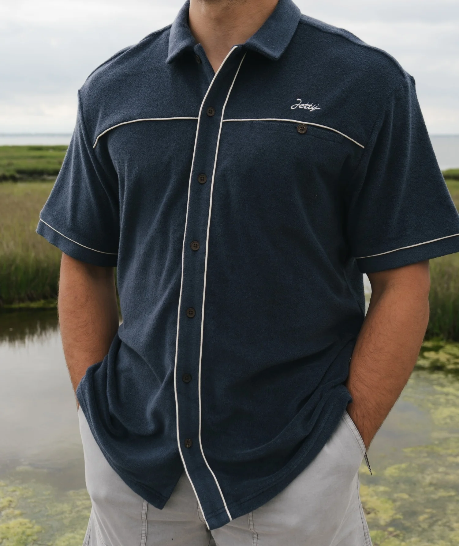 Barnegat Terry Shirt - Navy - Image 2