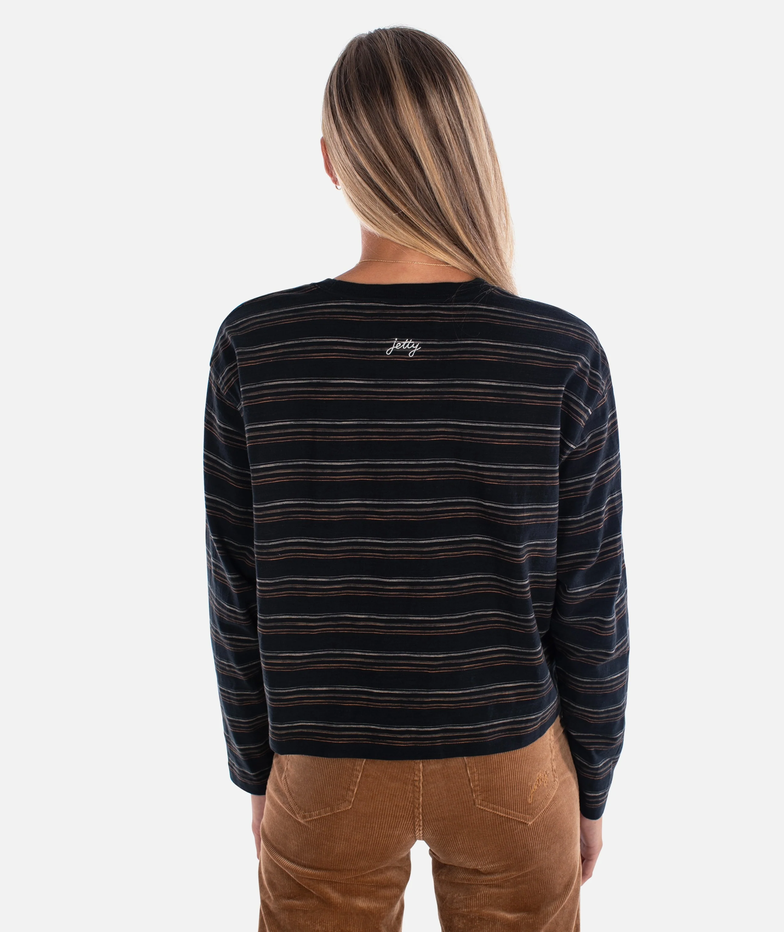 Barque Stripe Tee - Black - Image 4
