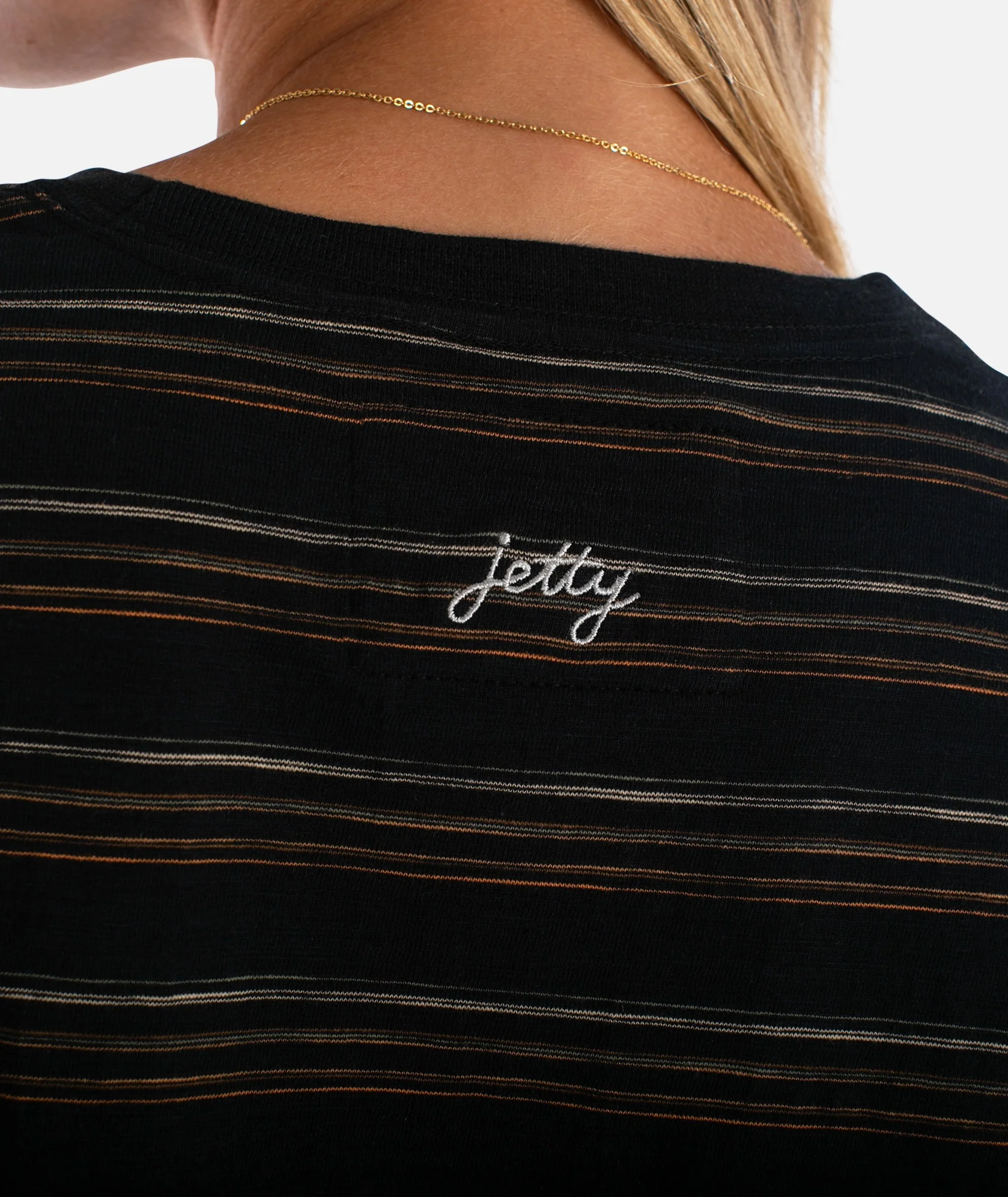 Barque Stripe Tee - Black - Image 5