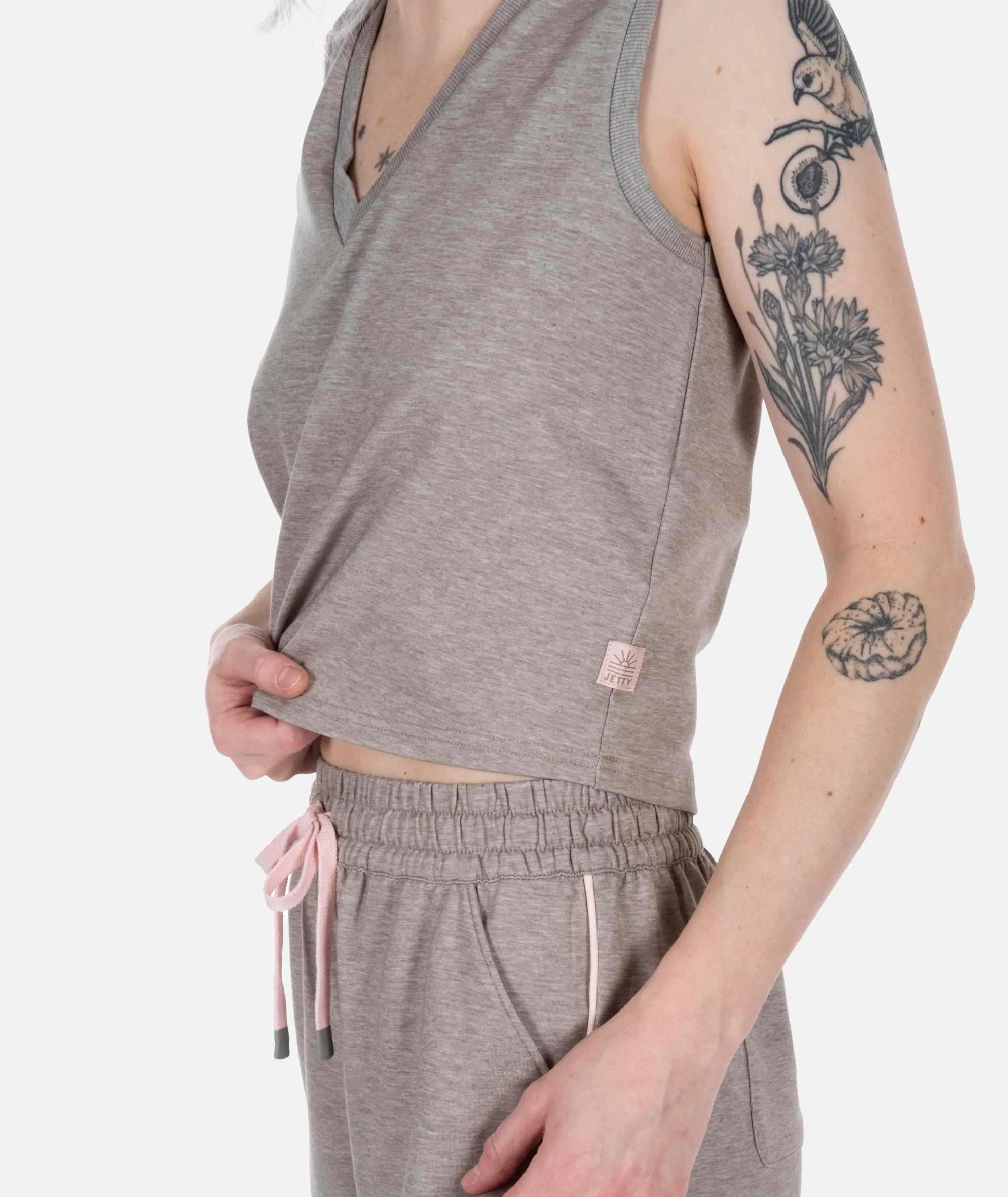 Bondi V-Neck Tank - Warm Grey - Image 4