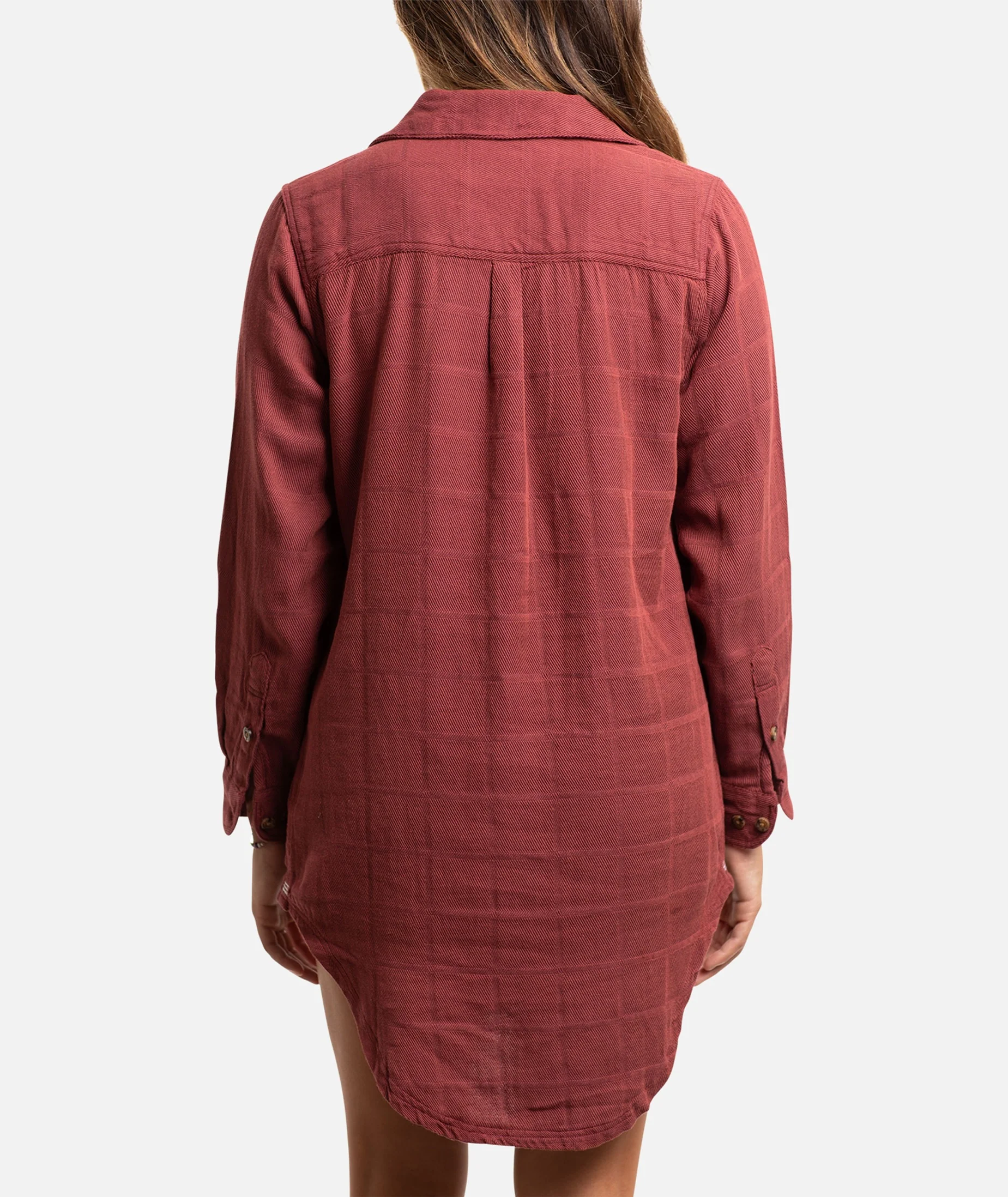 Bonita Flannel Dress - Red - Image 3