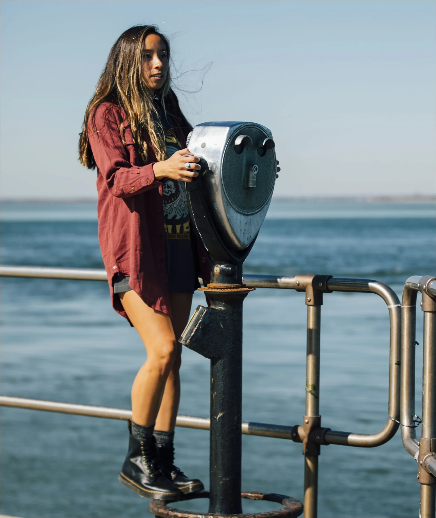 Bonita Flannel Dress - Red - Image 4