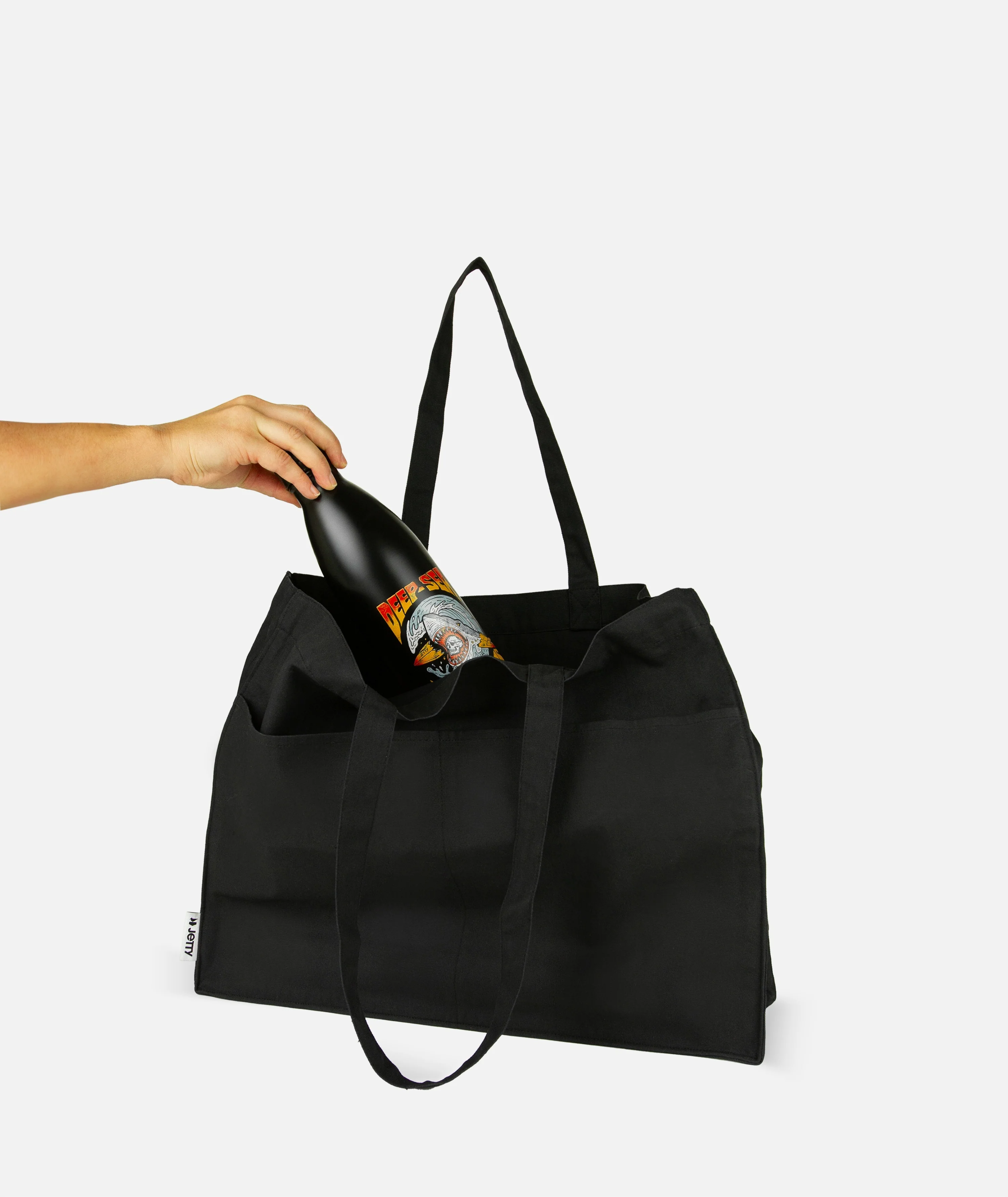 Canvas Pocket Tote - Graphite - Image 2