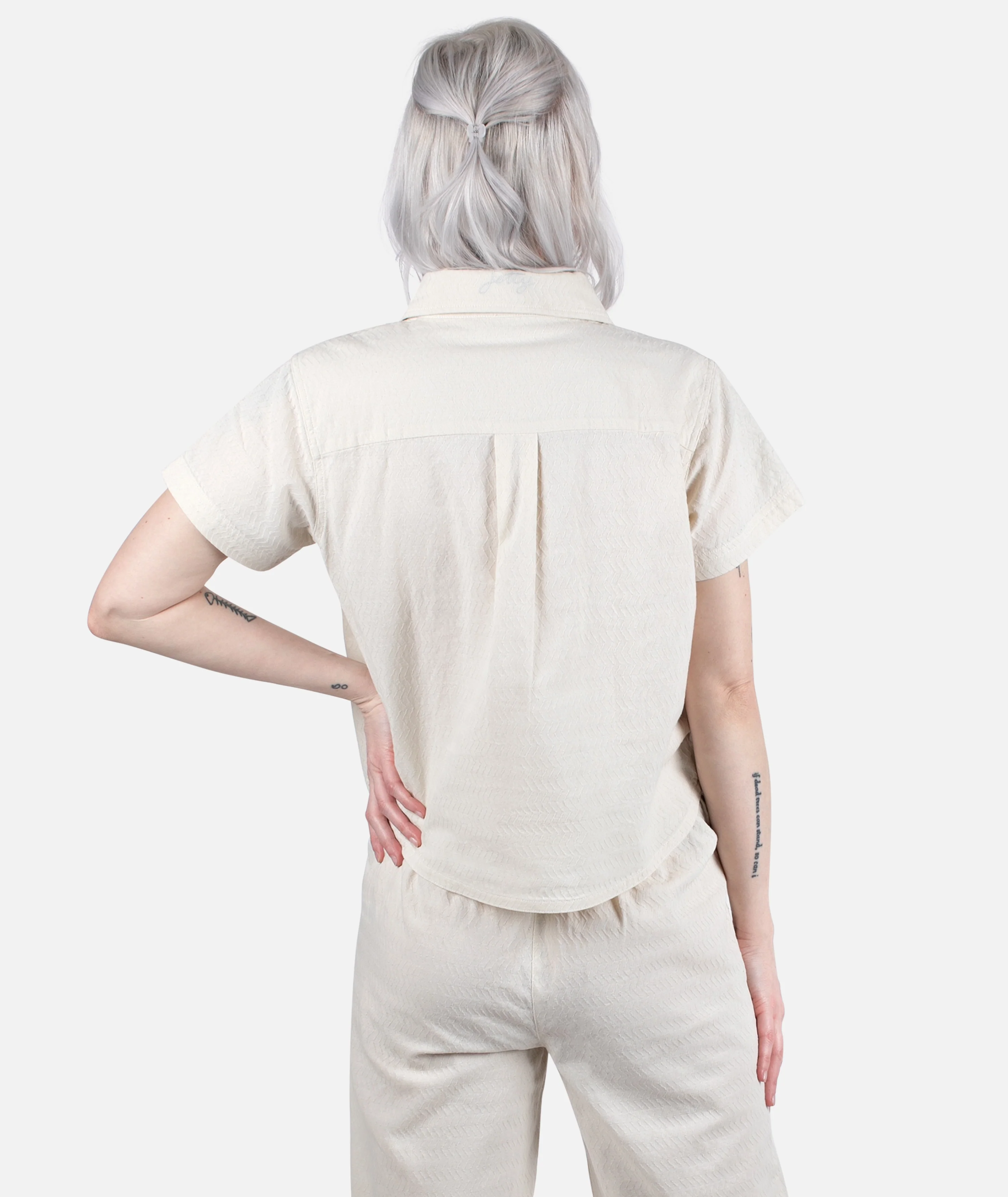 Cape Cod Jacquard Shirt - Cream - Image 4