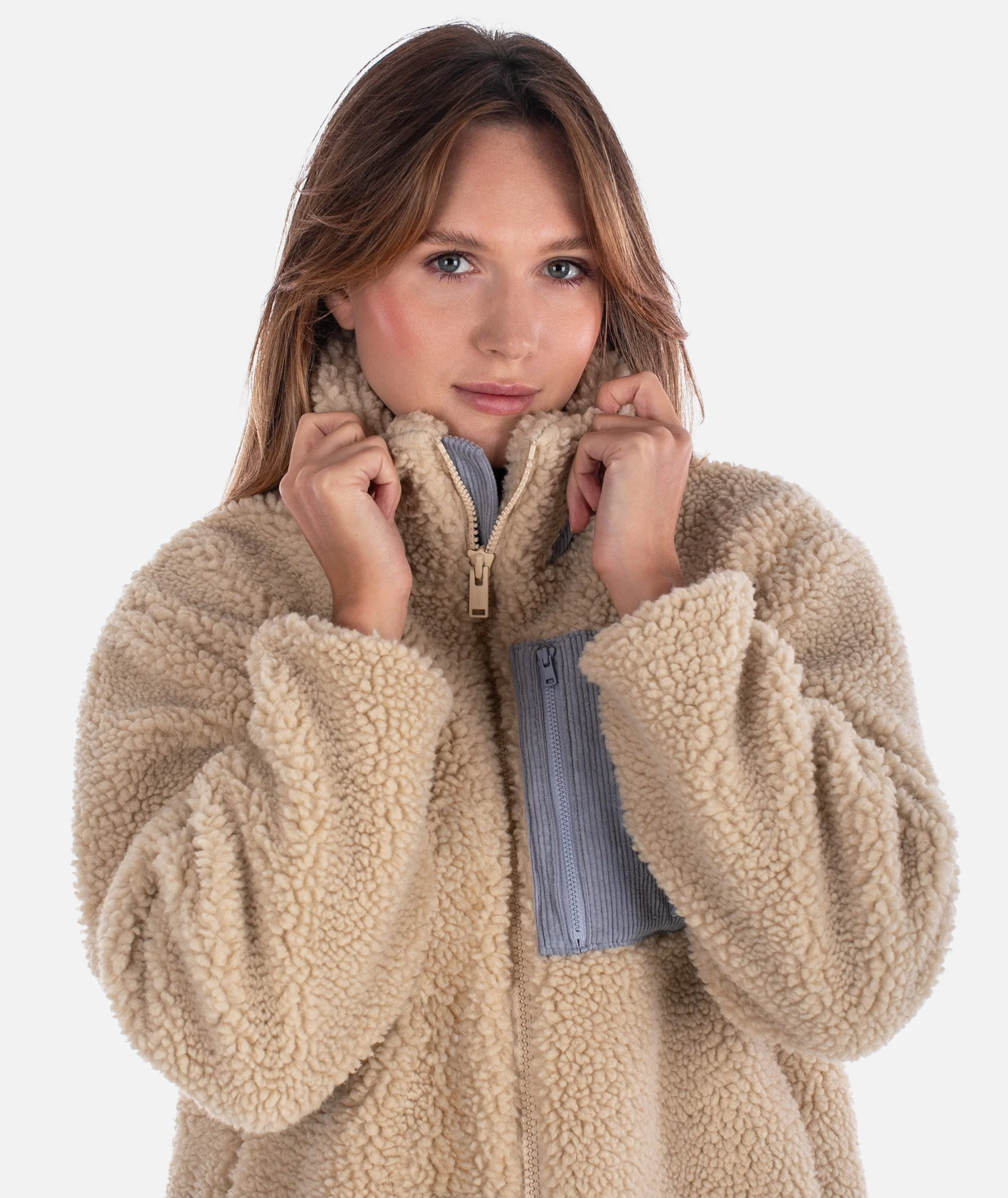 Cedar High Pile Fleece Jacket - Ivory - Image 7
