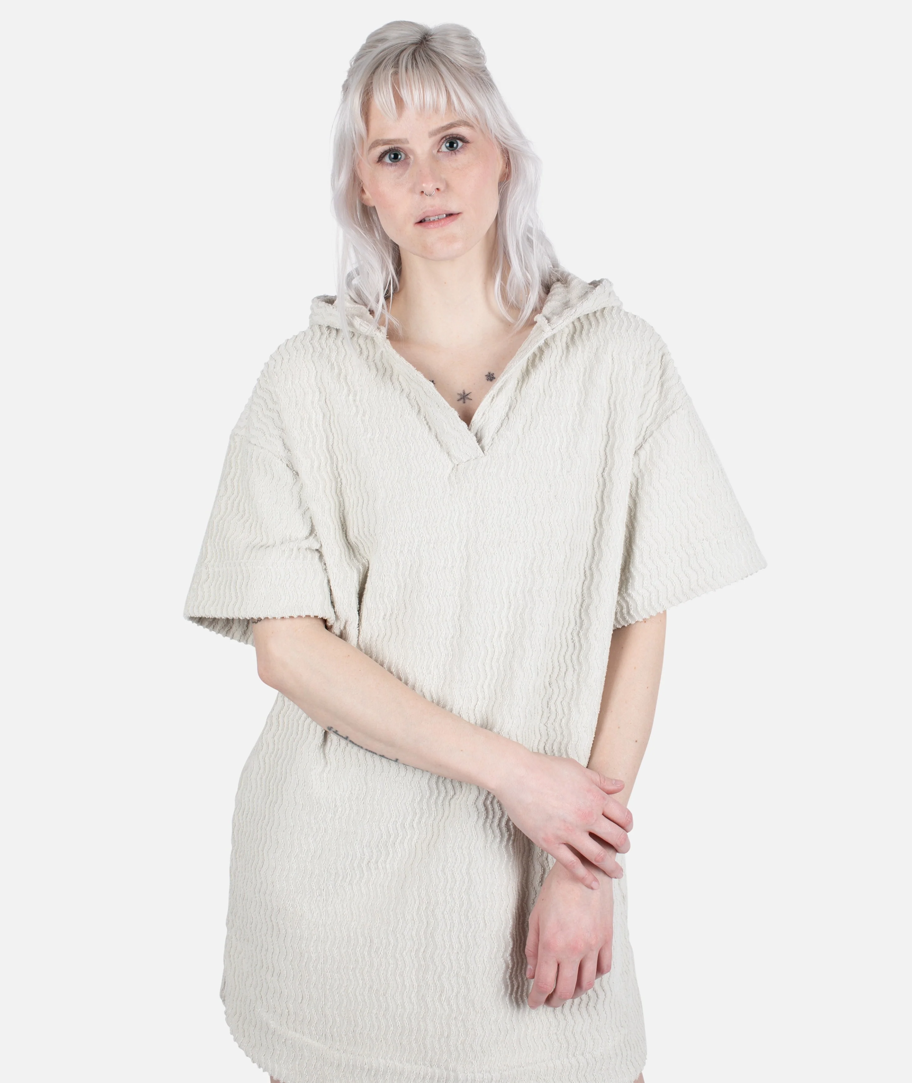 Cornwall Jacquard Terry Dress - White - Image 3