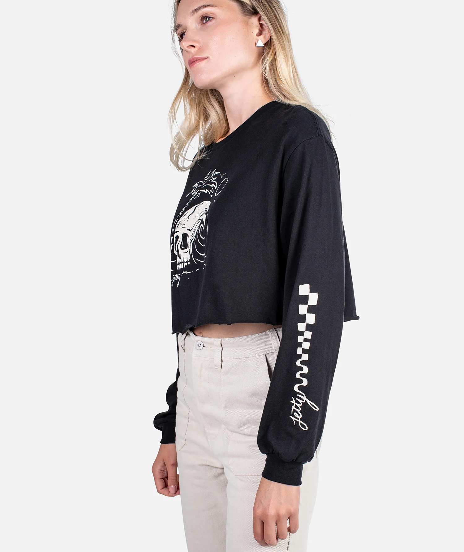 Crush Cropped Long Sleeve - Black - Image 3
