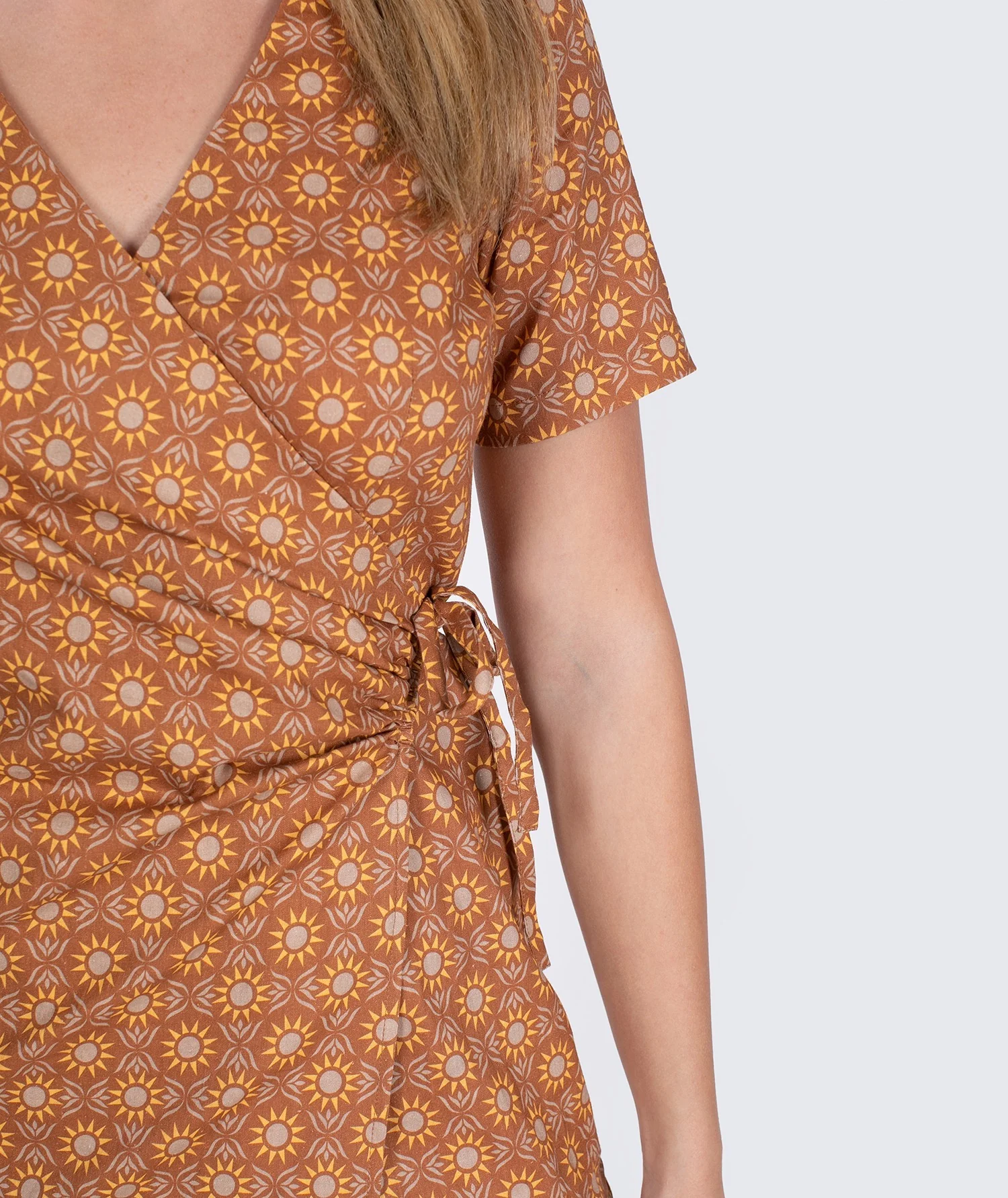 Drifter Wrap Dress - Brown - Image 6