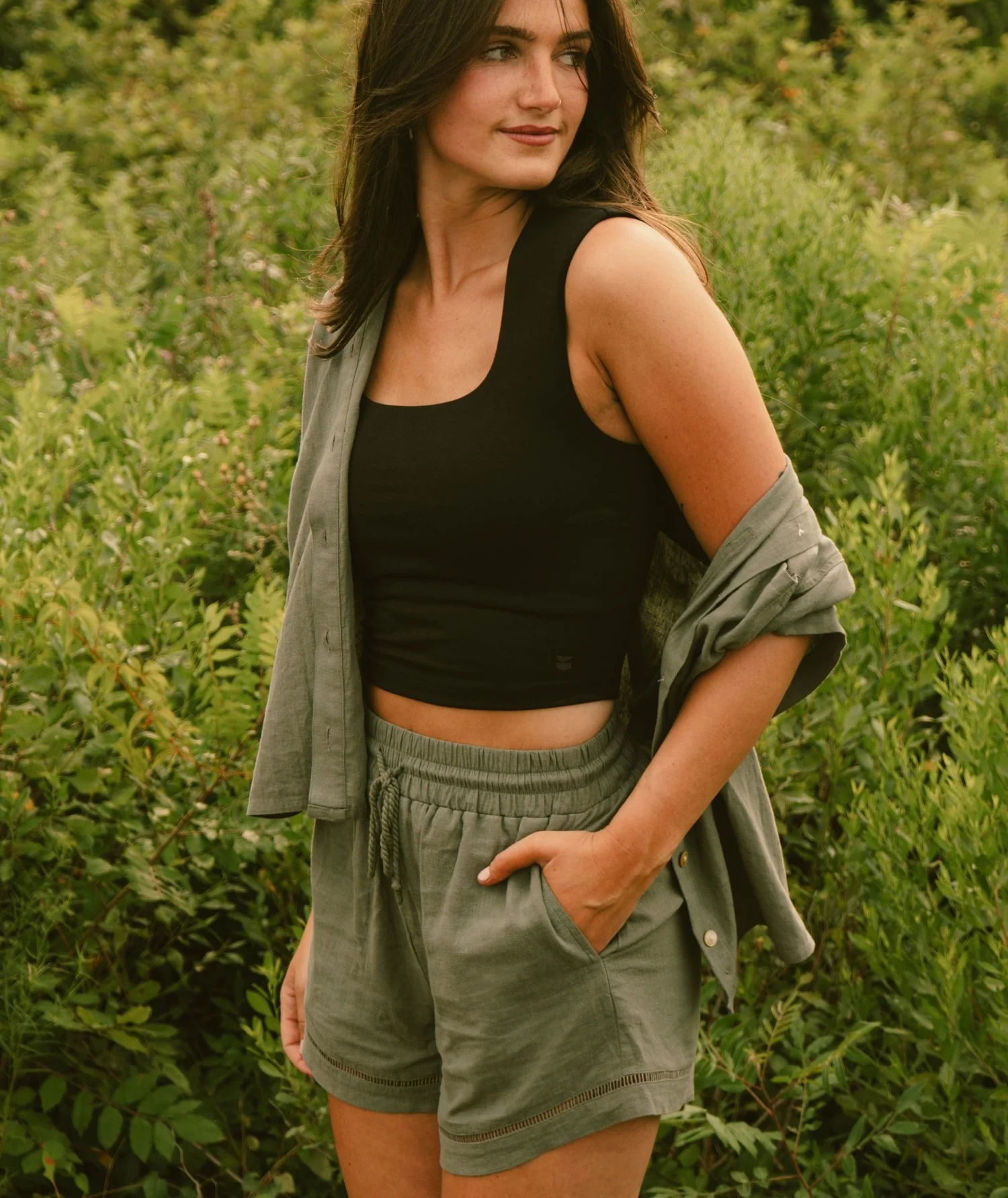 Dune Linen Short - Agave - Image 2