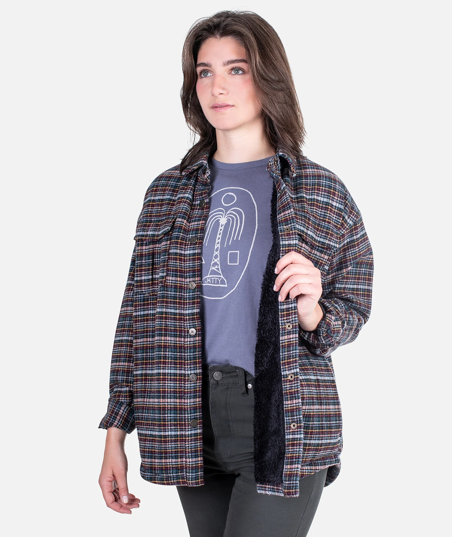 Nivean Flannel Jacket - Graphite - Image 2
