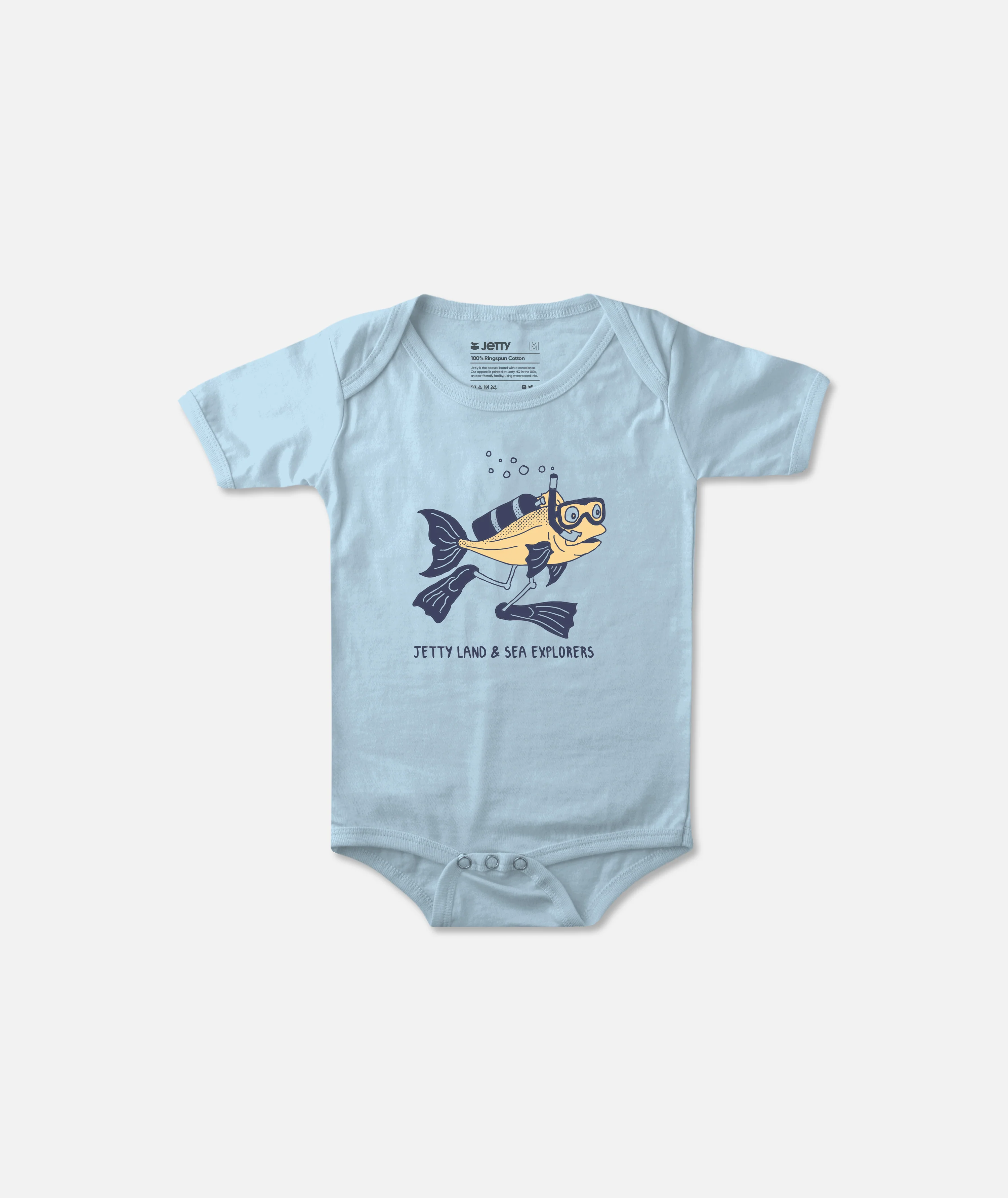 Fish Explorer Bodysuit - Light Blue