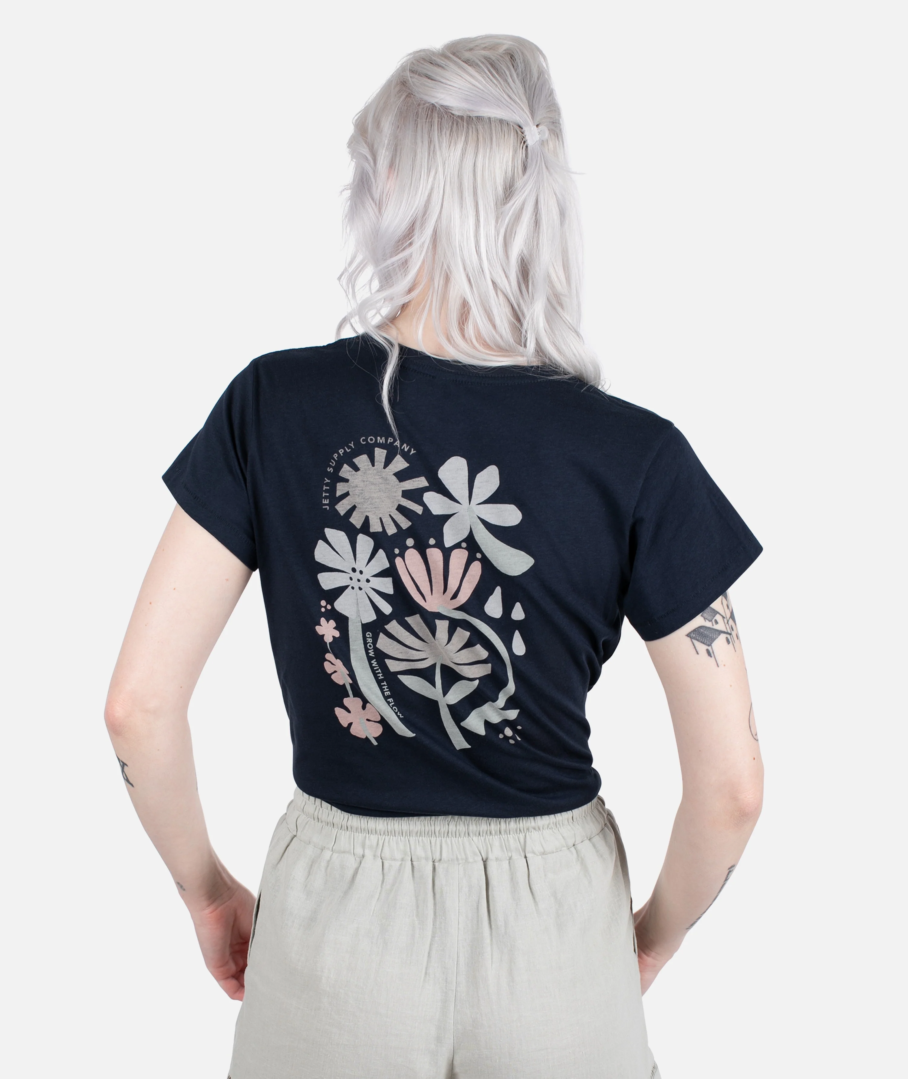 Flora Tee - Navy