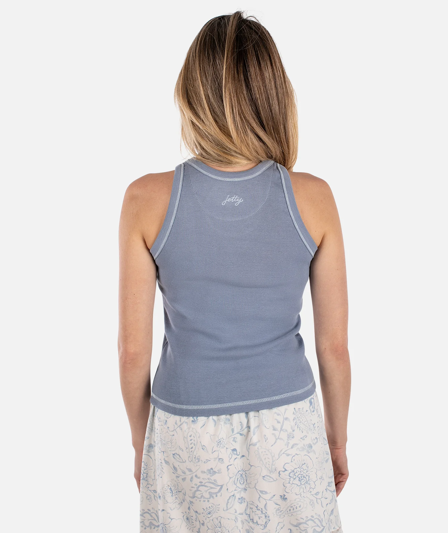 Iris Micro Rib Tank - Blue - Image 2