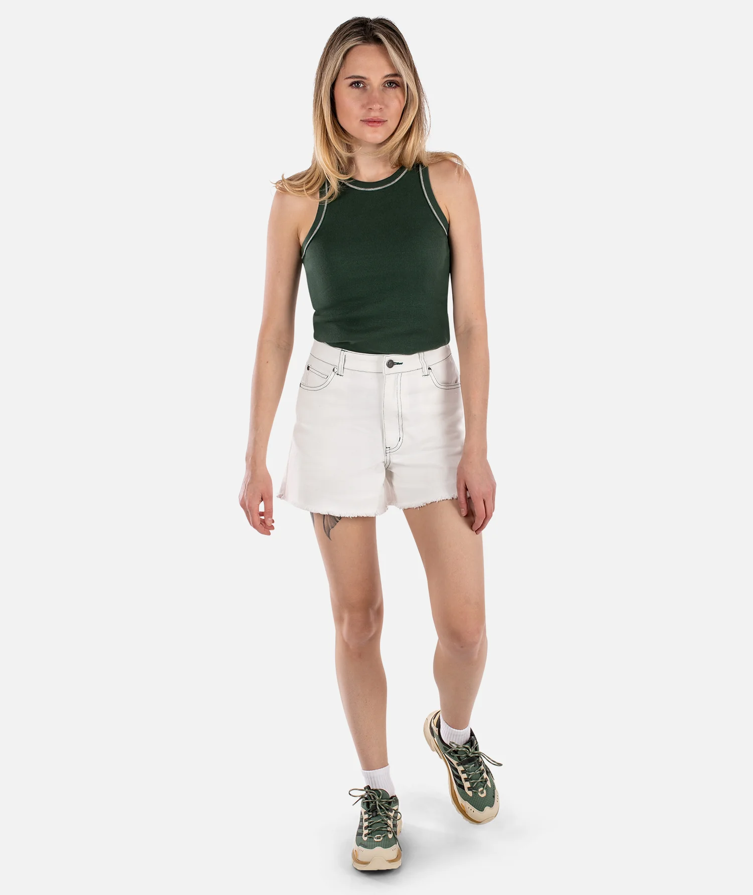 Iris Micro Rib Tank - Green - Image 3