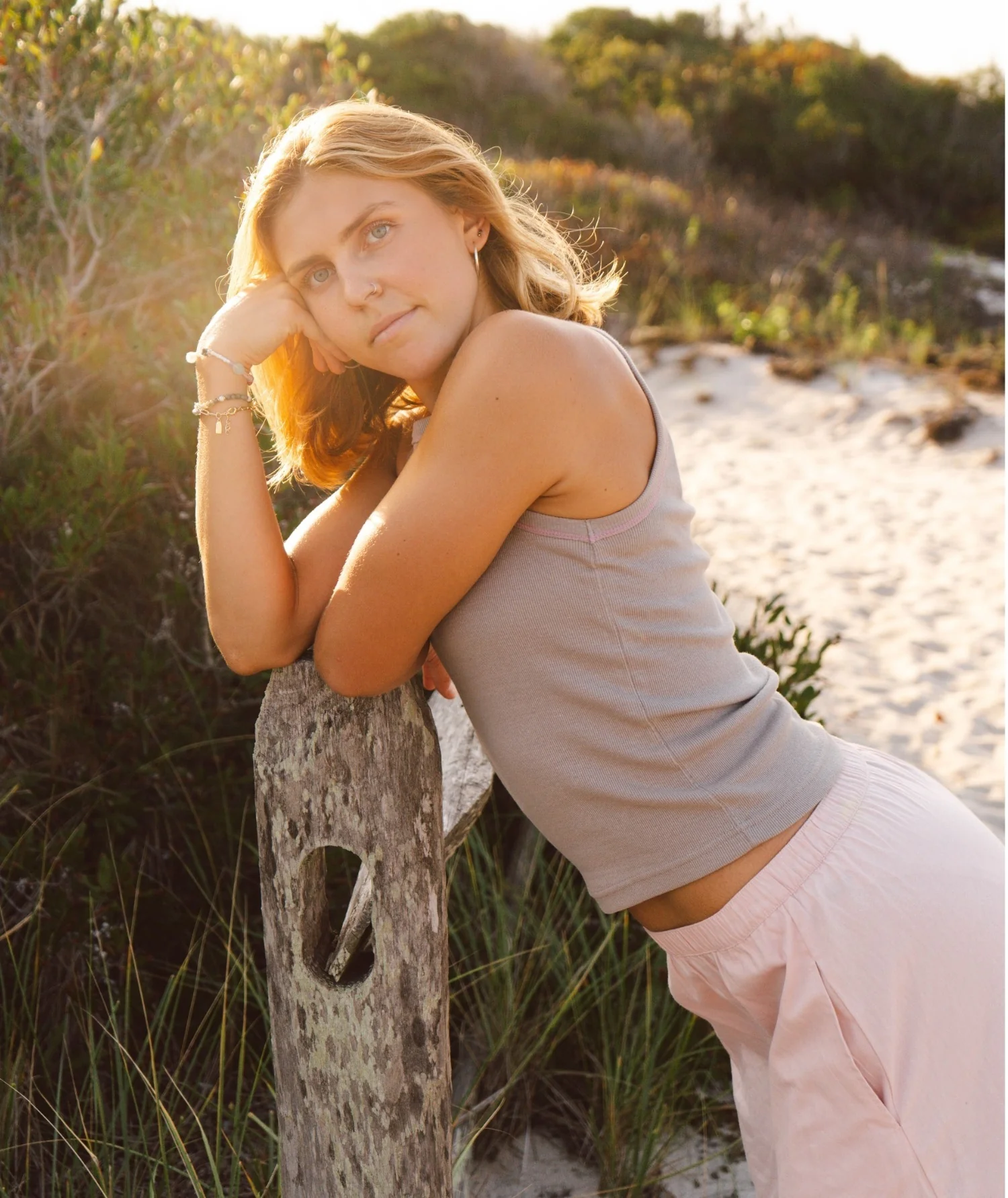 Iris Micro Rib Tank - Warm Grey - Image 2