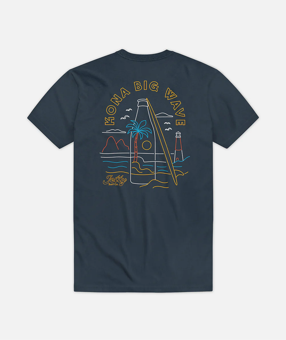 Jetty x Kona Neon Tee - Navy