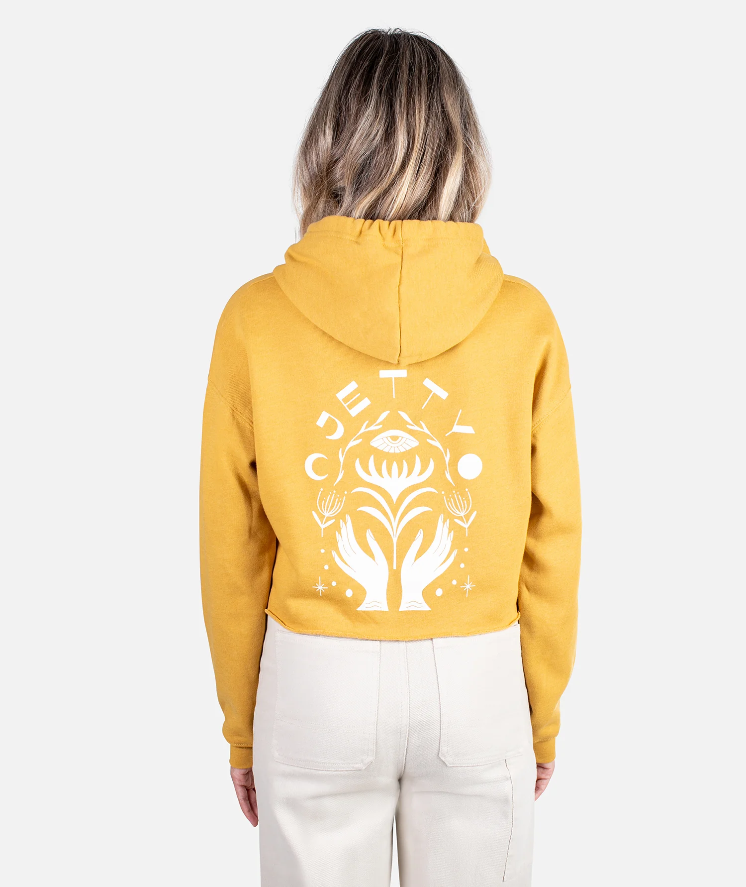 Live Slow Cropped Hoodie - Mustard - Image 2
