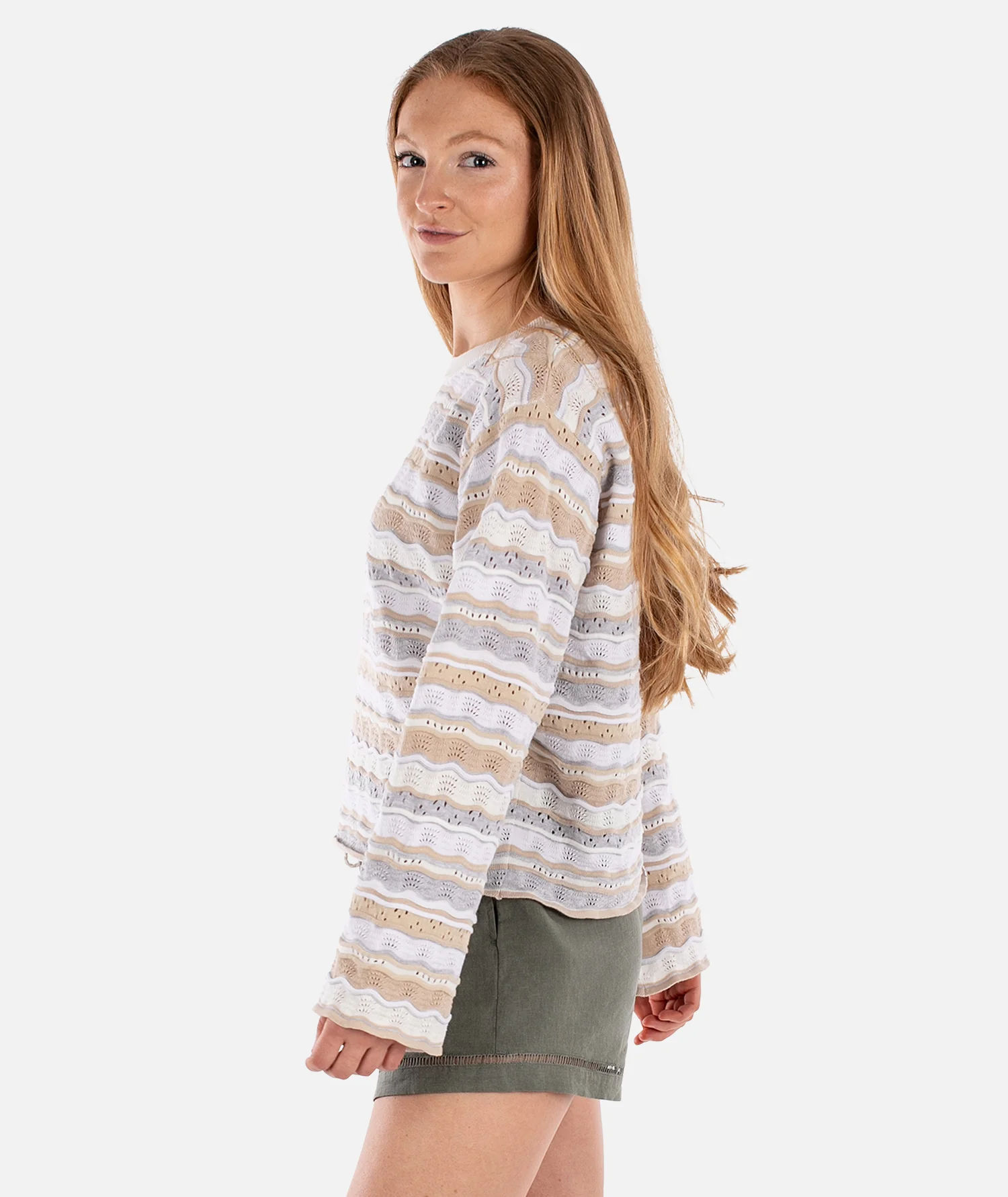 Lockwood Pointelle Sweater - Neutral - Image 3