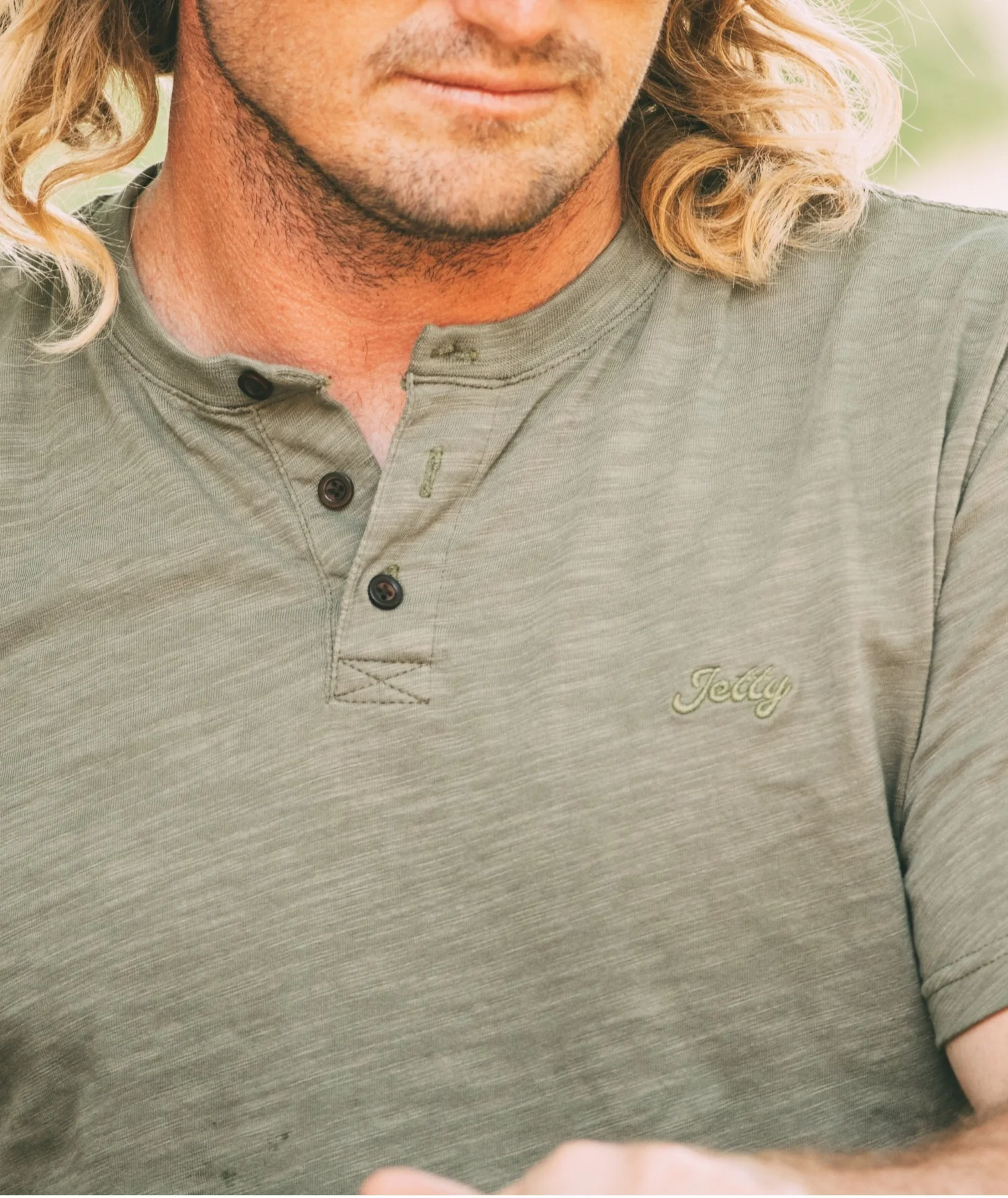 Mariana Slub Henley - Green - Image 2
