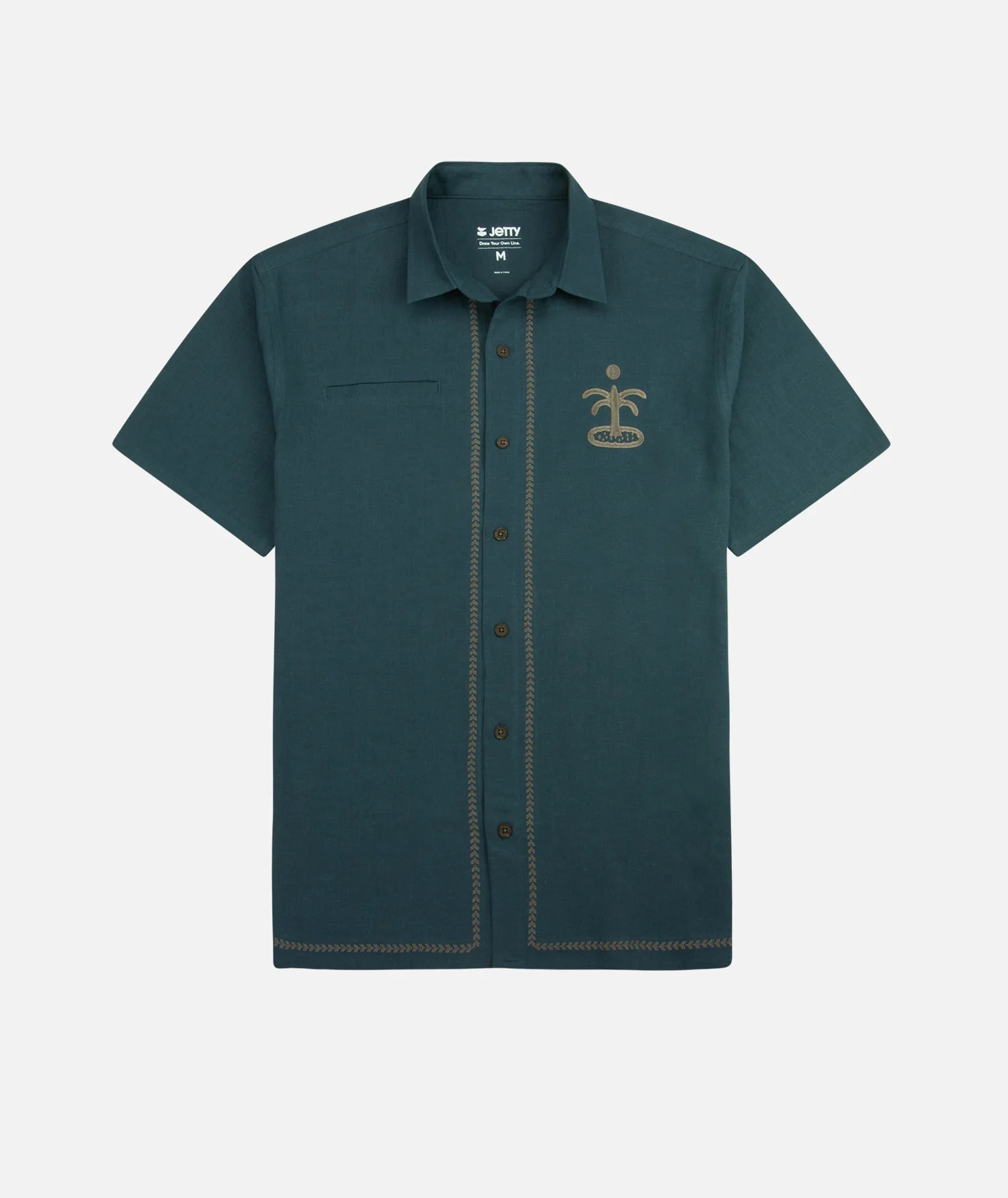 Marshall Embroidered Linen Shirt - Blue