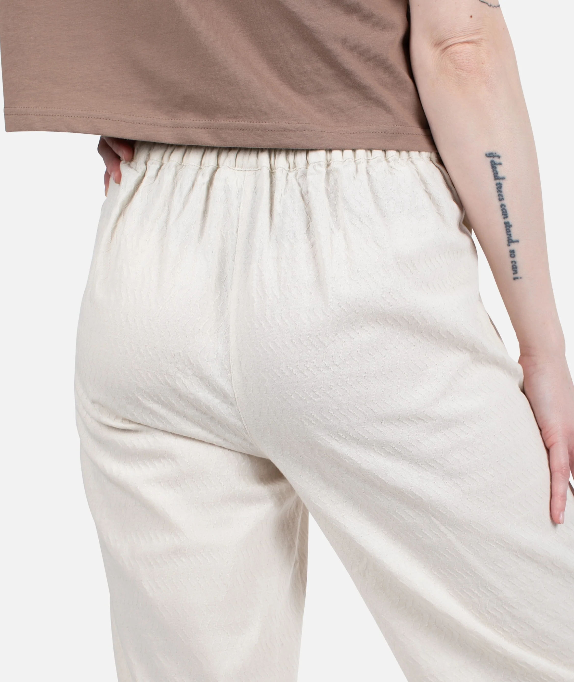Montauk Jacquard Pant - Cream - Image 3