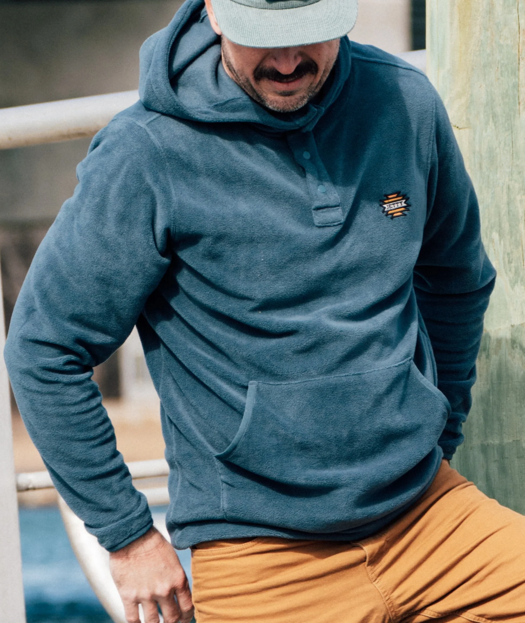 Quintin Fleece Hoodie - Indigo - Image 2