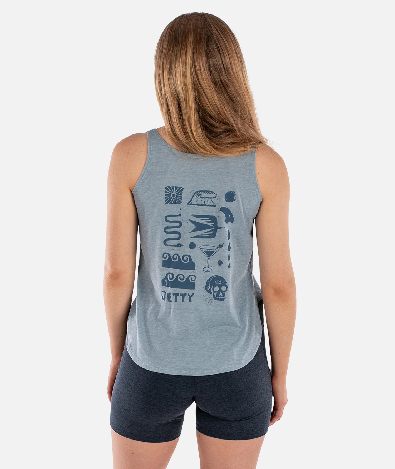 Runes Slouchy Tank - Stonewash Denim
