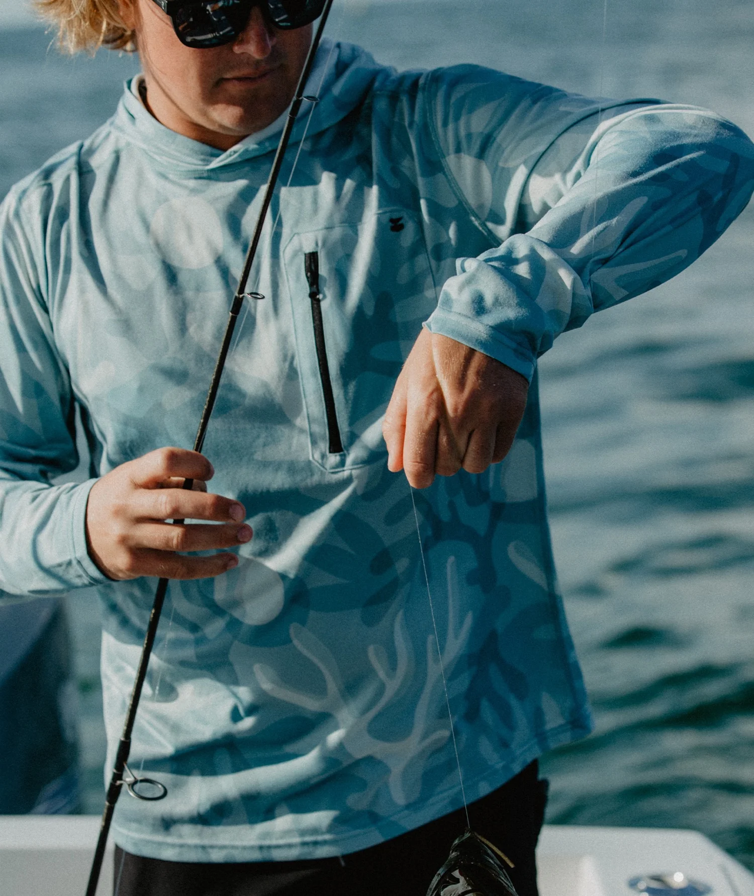S21 Skiff UV Hooded LST - Light Blue - Image 5