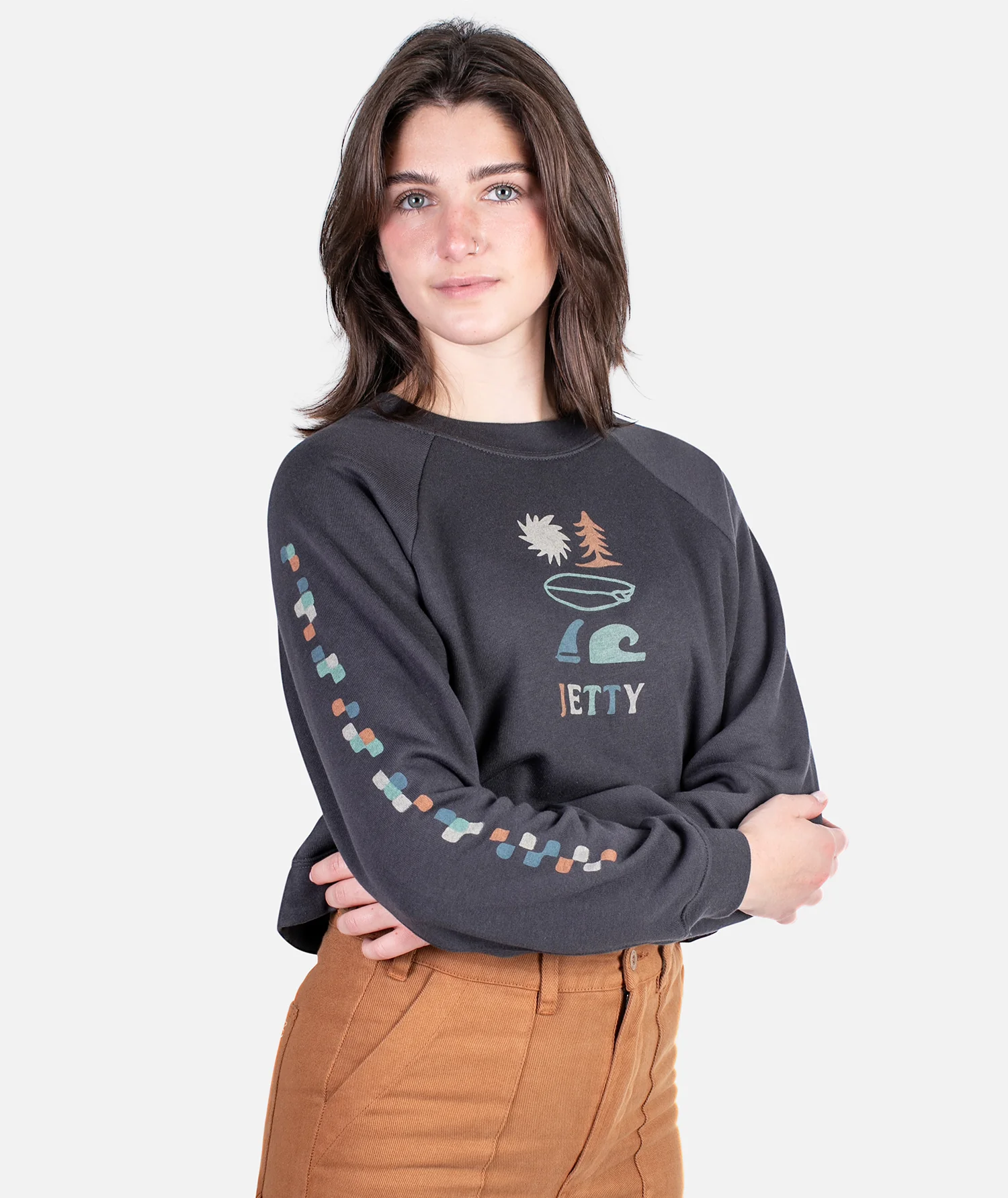 Terrains Raglan Fleece - Charcoal - Image 2