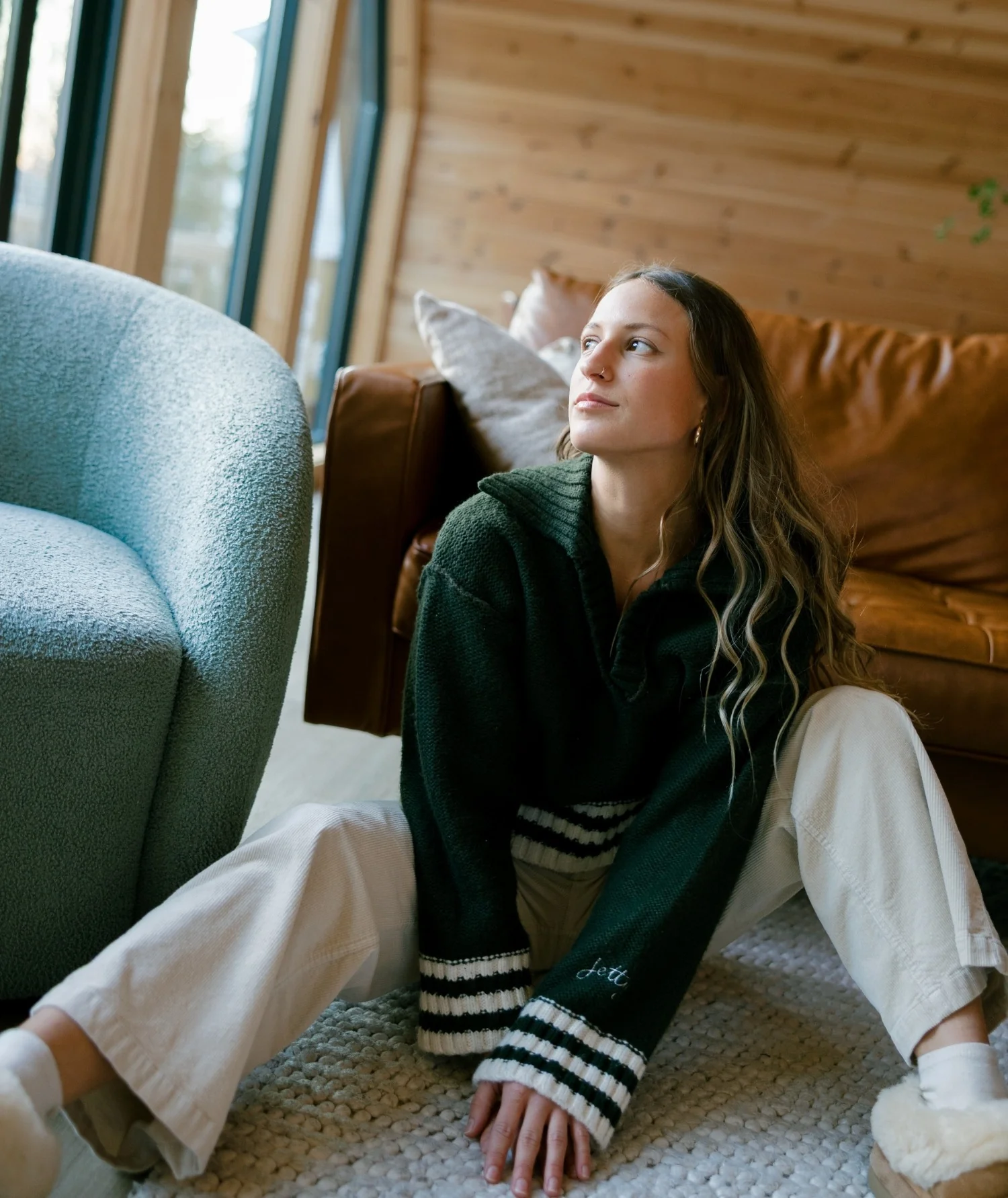 Tybee Henley Sweater - Olive - Image 2