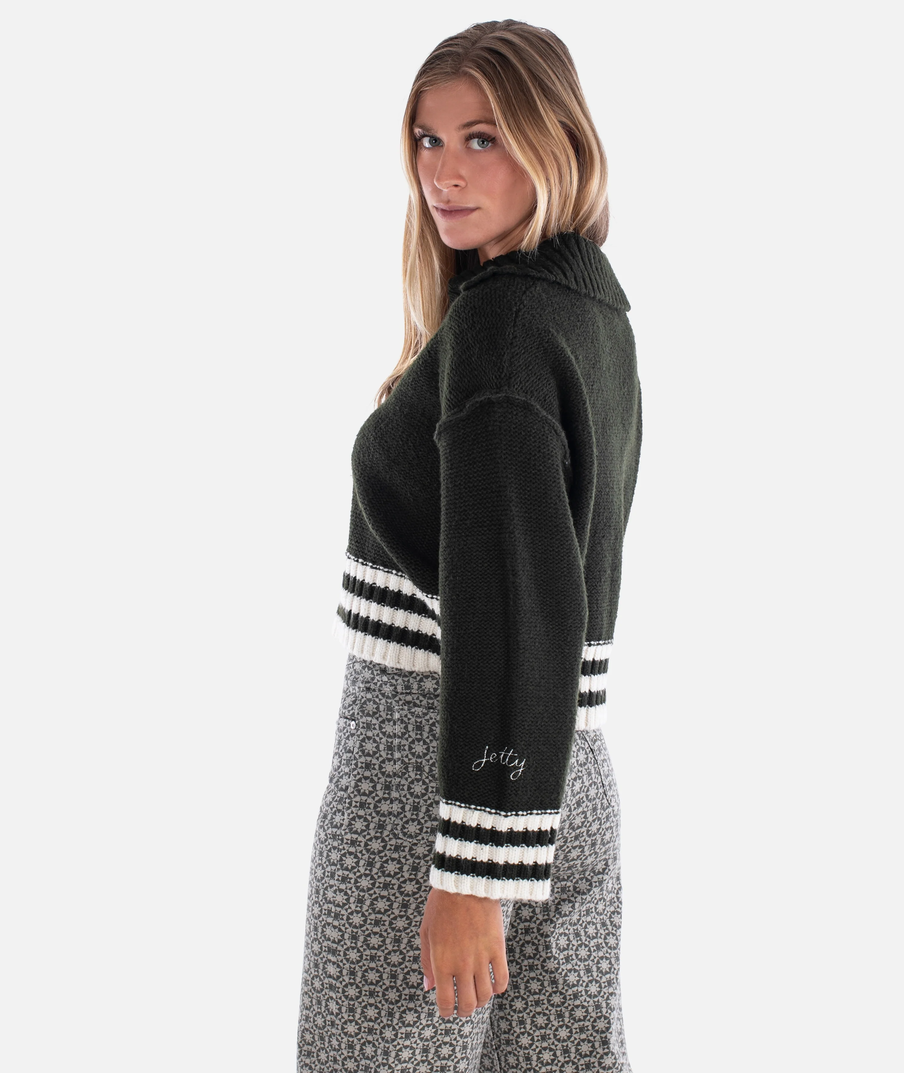 Tybee Henley Sweater - Olive - Image 3