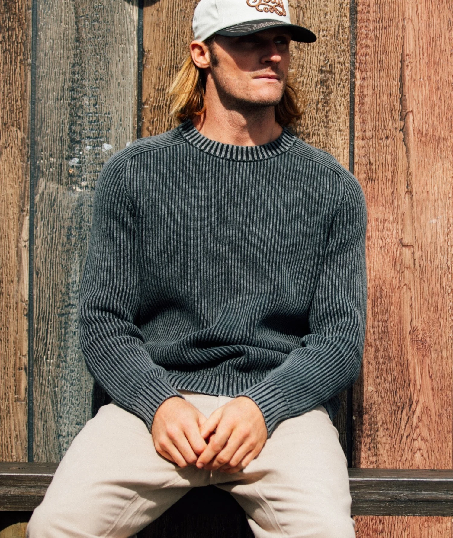 Undertow Washed Crewneck Sweater - Black - Image 2