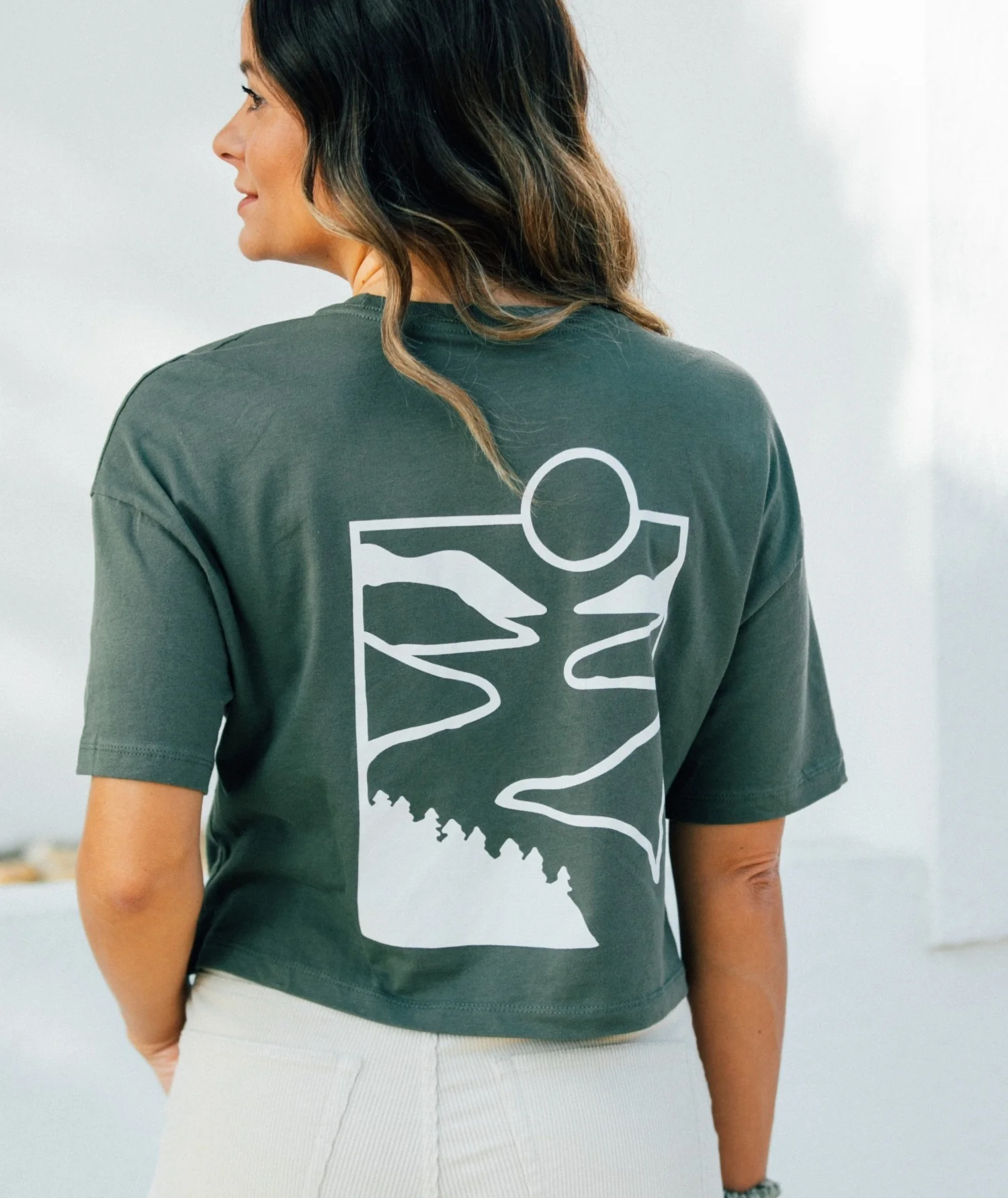 Water and Woods Tee - Military Green - Image 3