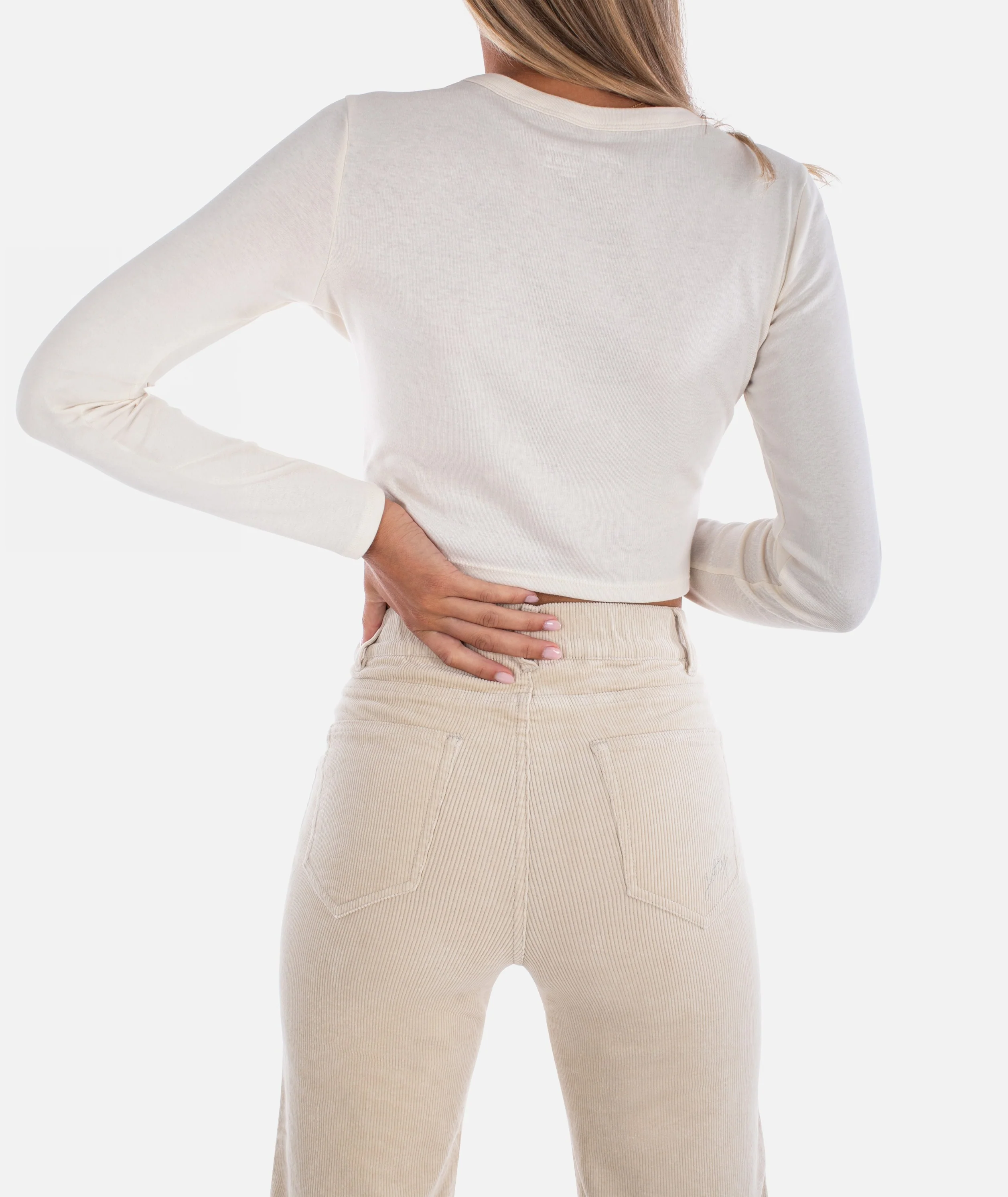 Whaler Corduroy Wide Leg Pants - Ivory - Image 3