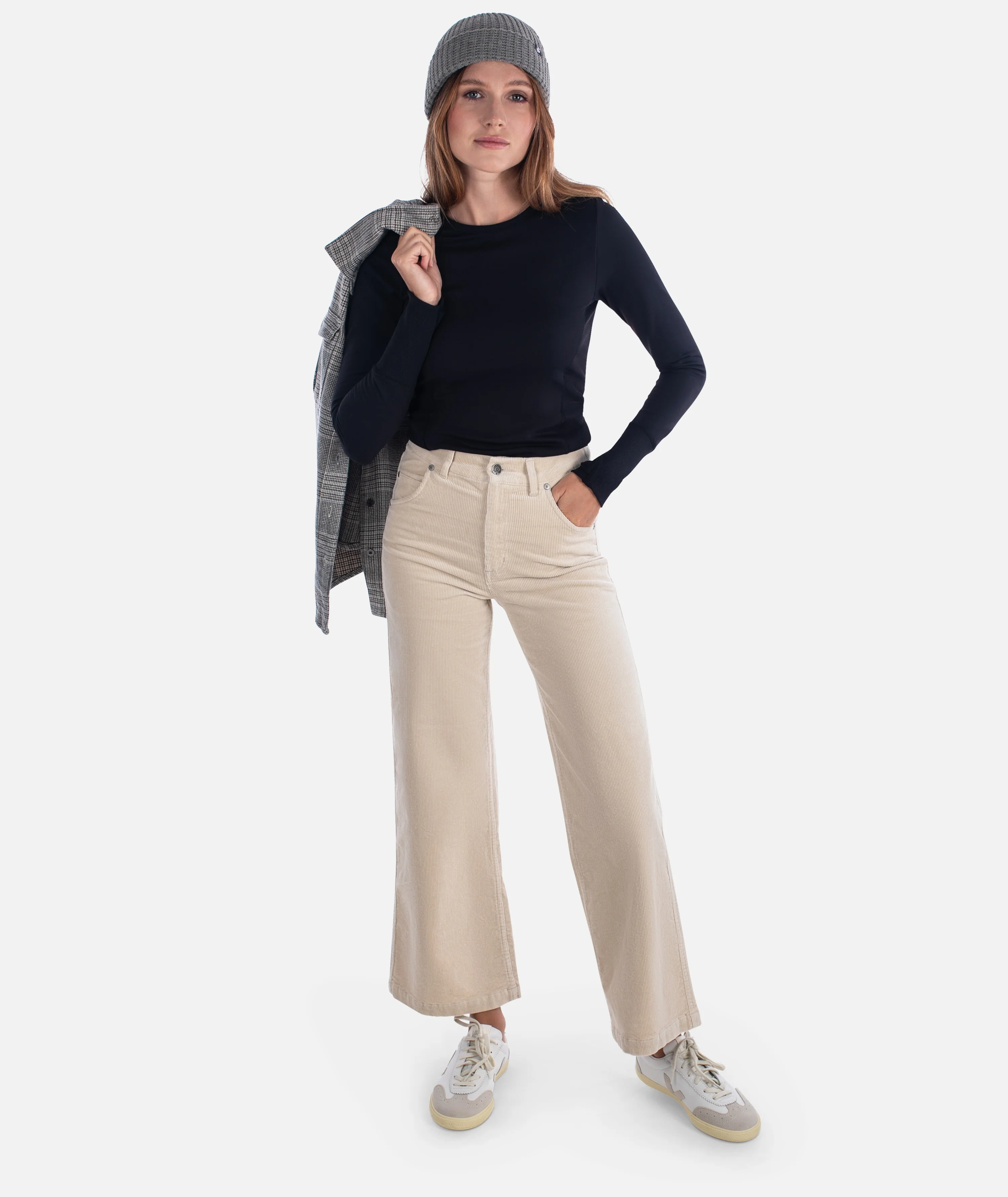 Whaler Corduroy Wide Leg Pants - Ivory - Image 4
