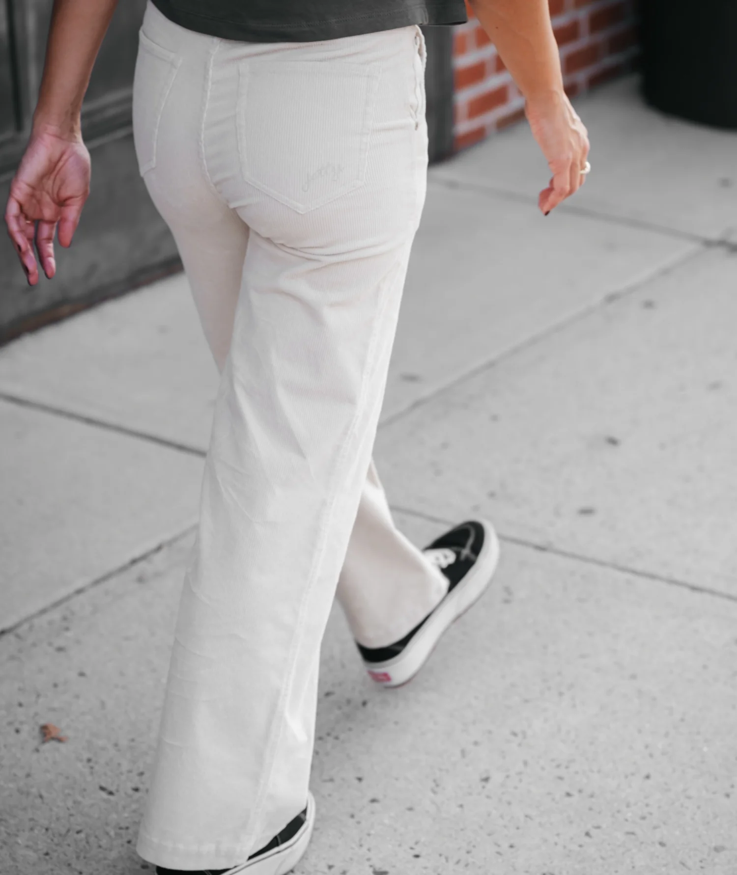 Whaler Corduroy Wide Leg Pants - Ivory - Image 5