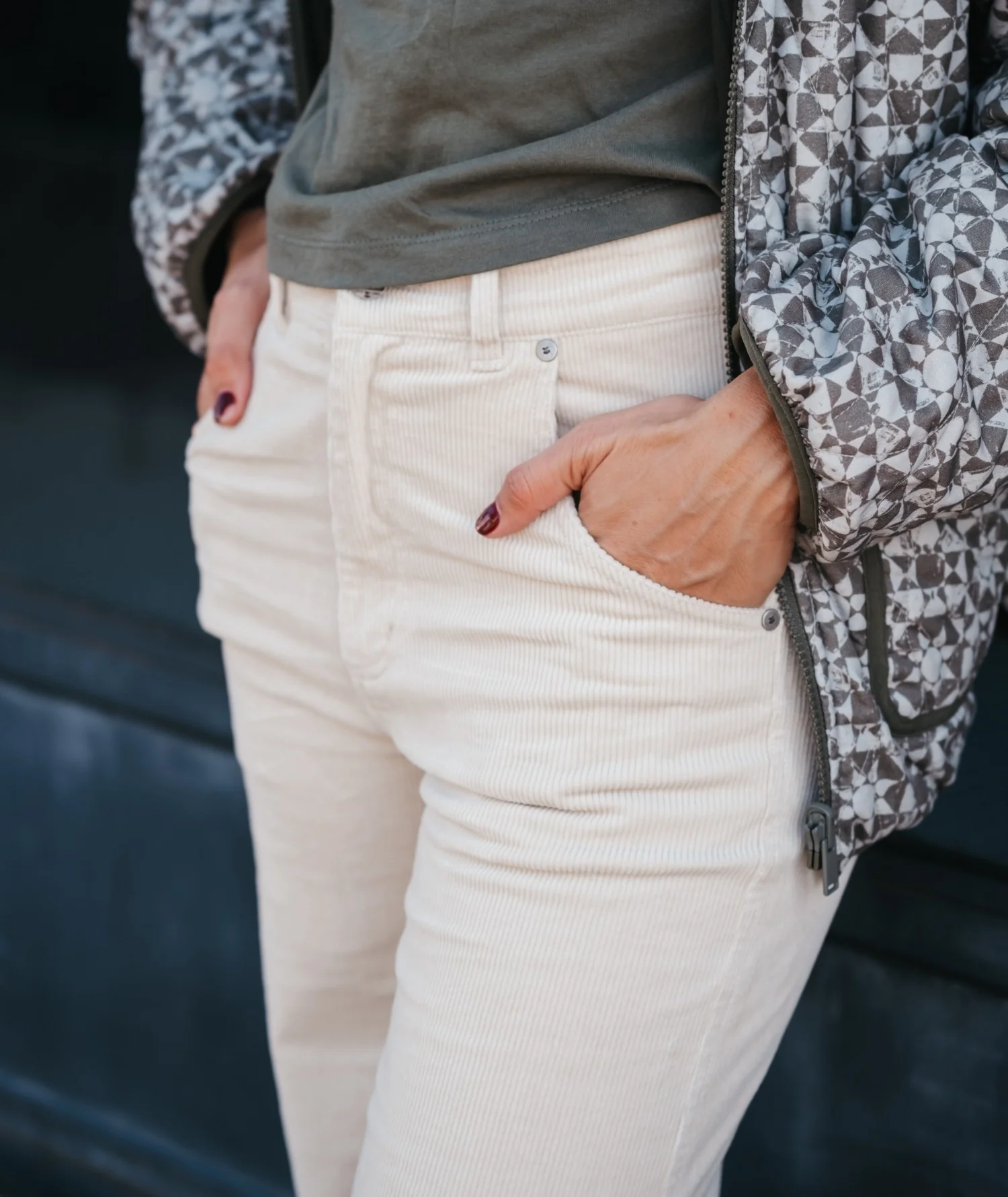 Whaler Corduroy Wide Leg Pants - Ivory - Image 6